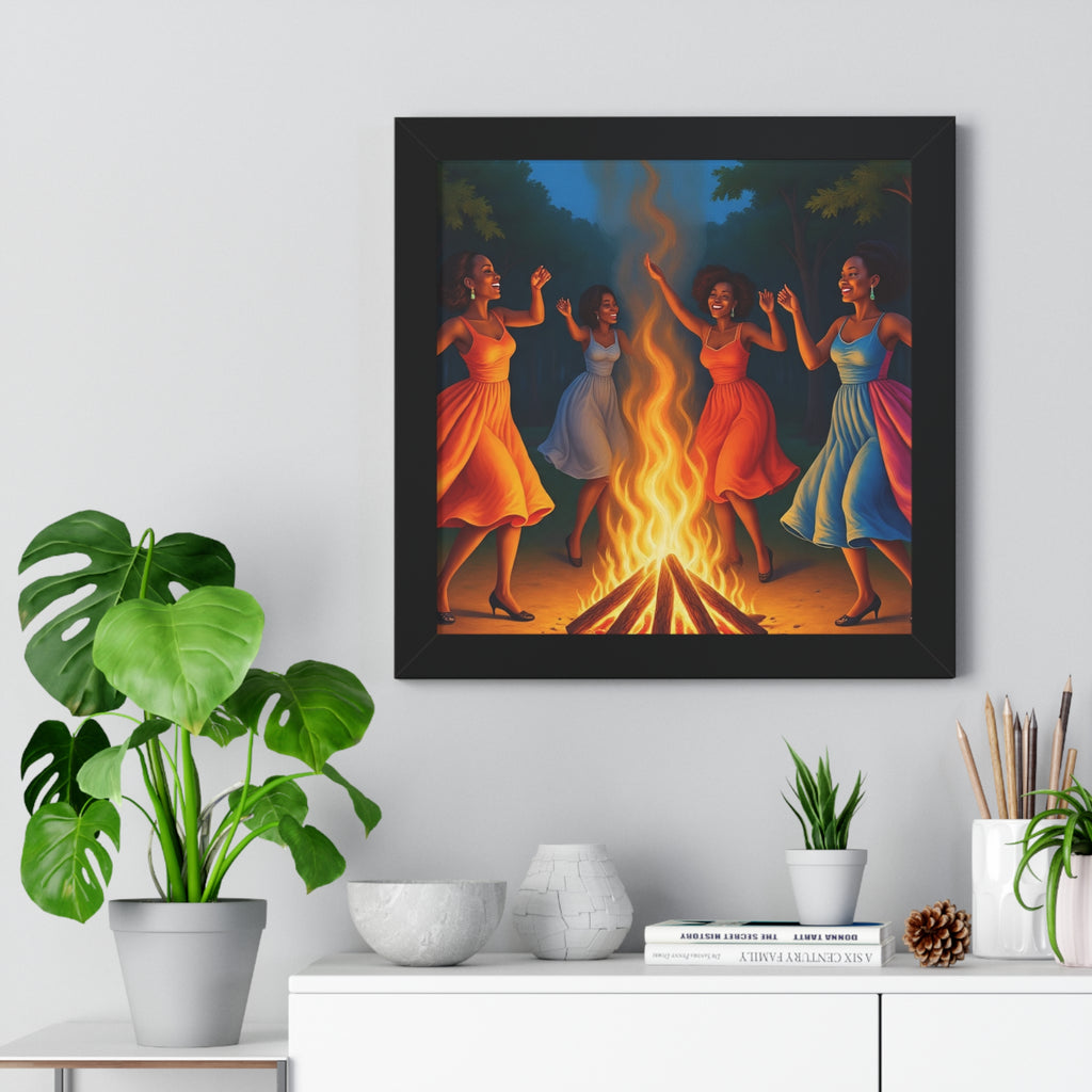 Vertical Poster - African American Women Dance Party Design