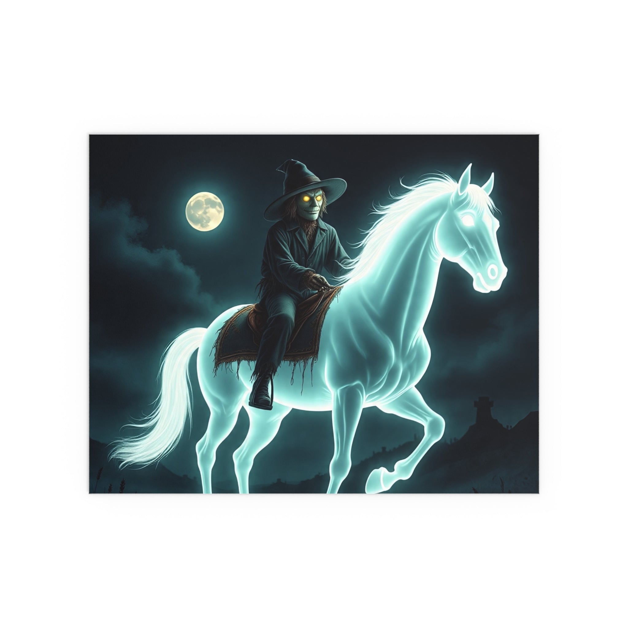 Mystical Wizard Horse Silk Poster, Home Decor, Halloween Art, Wall Art, Gift for Horse Lovers, Indoor and Outdoor Decoration