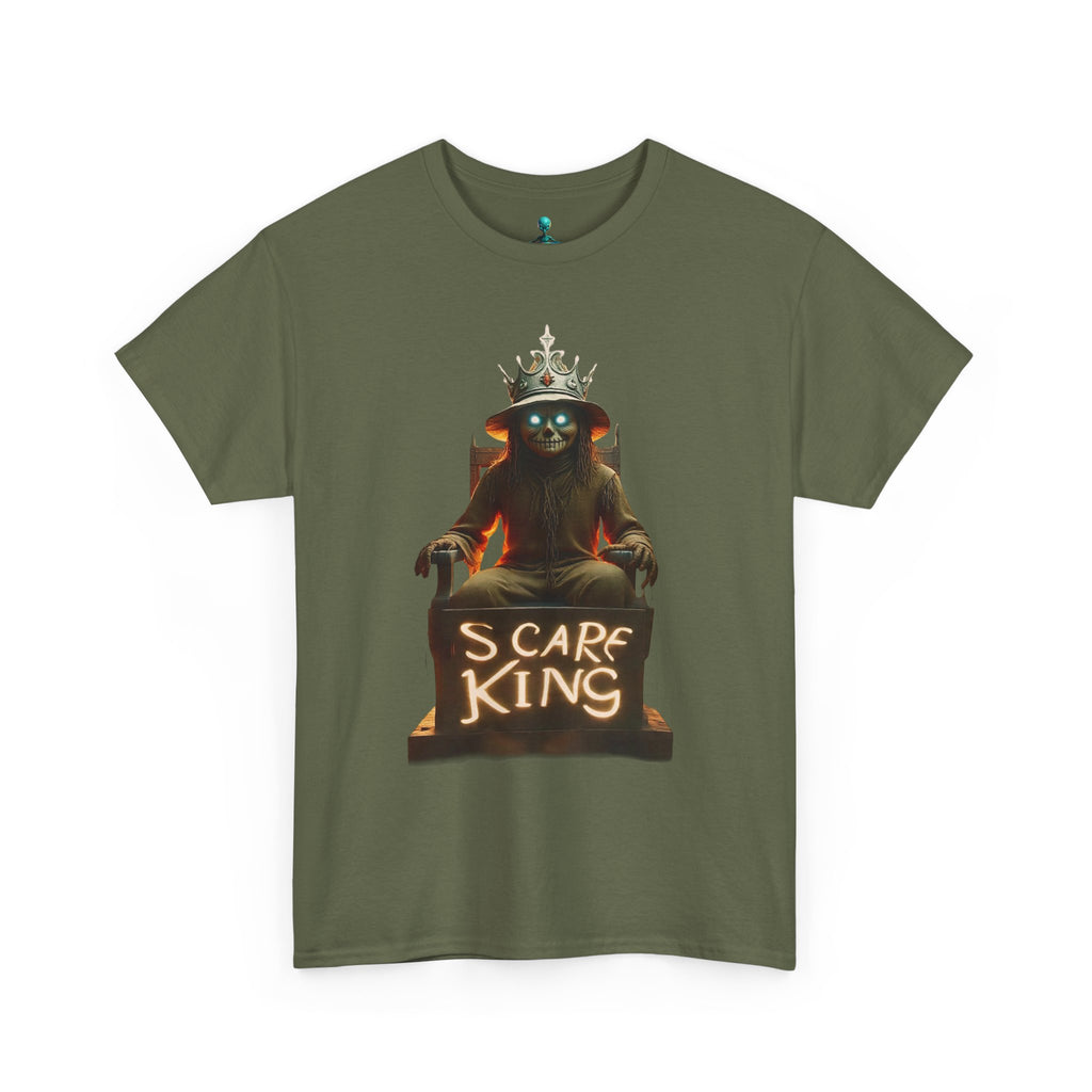 VYBZ Scare King Unisex Heavy Cotton Tee, Halloween Shirt, Horror Tee, Graphic T-Shirt, Scary Costume Top, Gift for Spooky Lovers