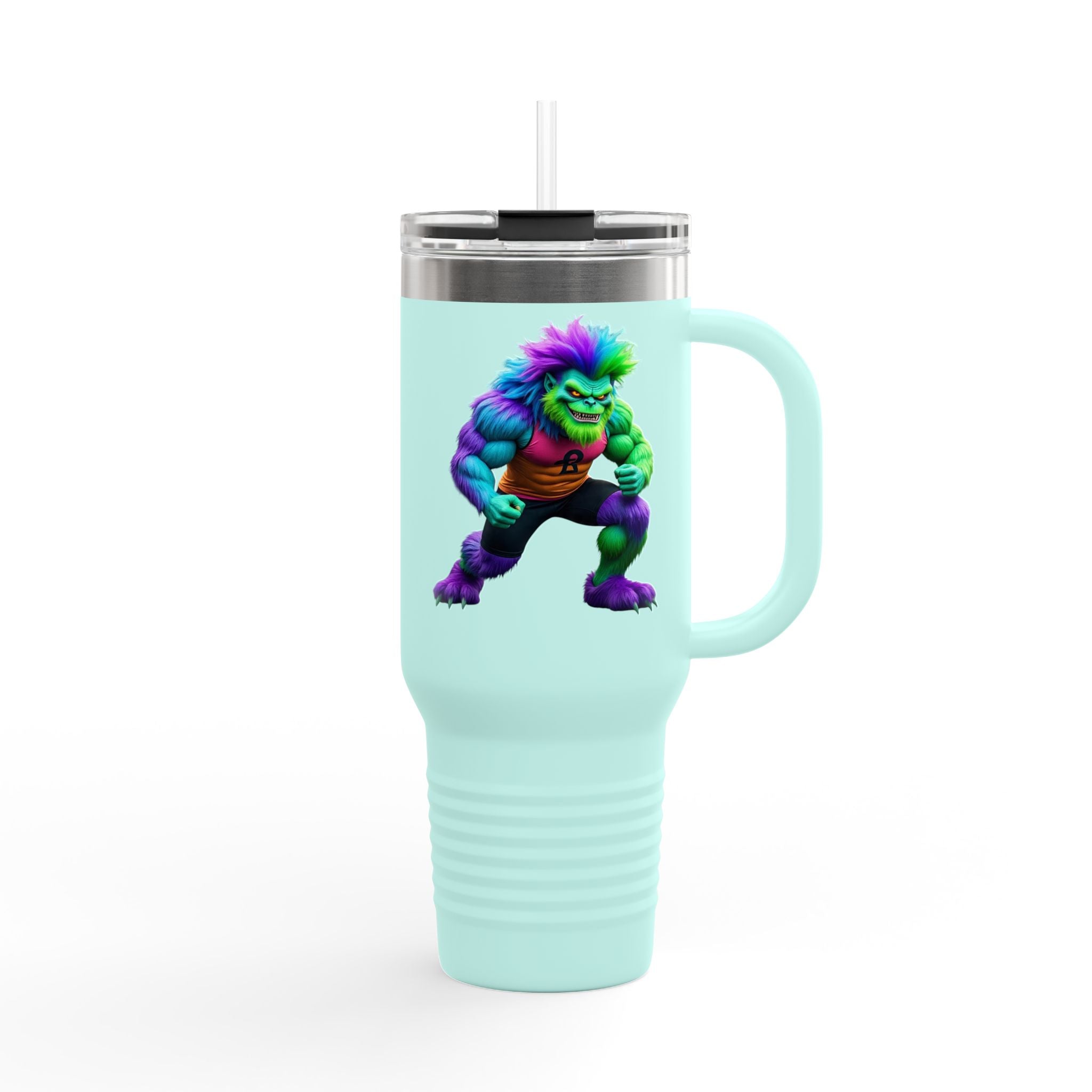 Colorful Insulated Travel Mug - 40oz, Rainbow Hulk Mug, Funny Coffee Cup, Outdoor Gear, Gift for Gamers