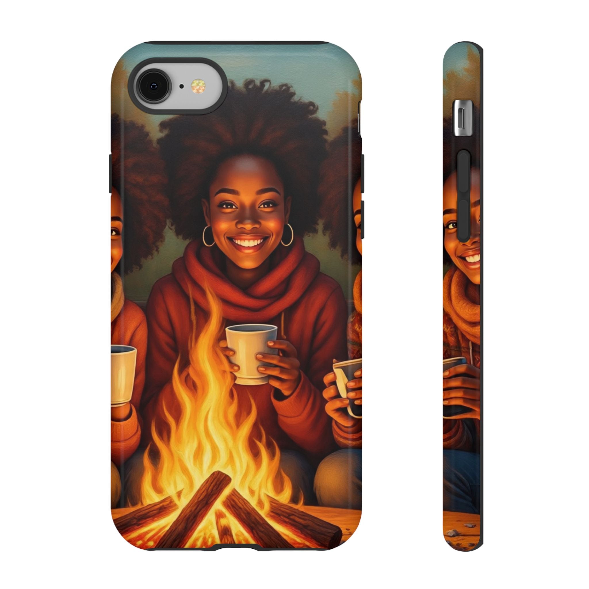 Cozy Phone Case for Campfire Lovers, Tough Cases with Inspirational Design, Perfect Gift for Friends, Birthday Present, Nature Vibe