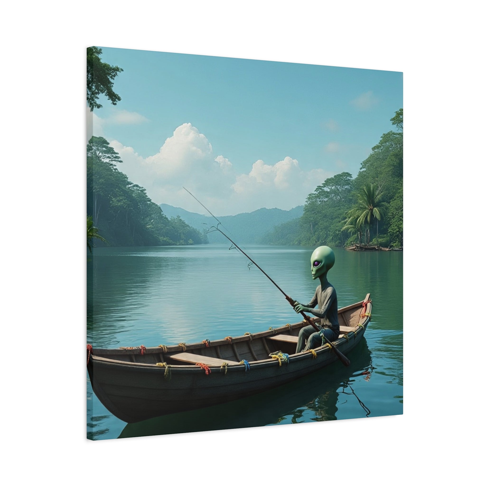 Alien Fishing Canvas Art