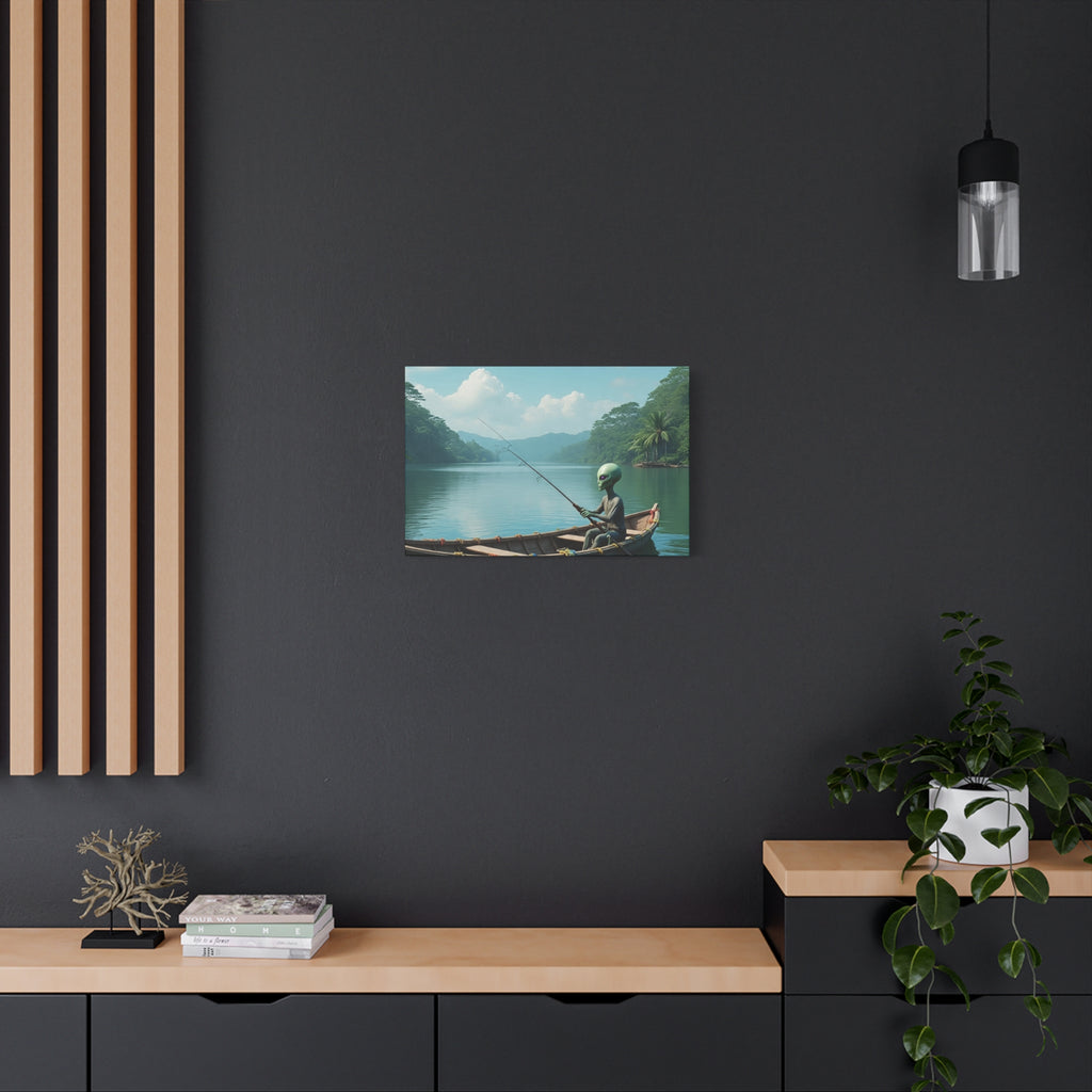 Alien Fishing Canvas Art