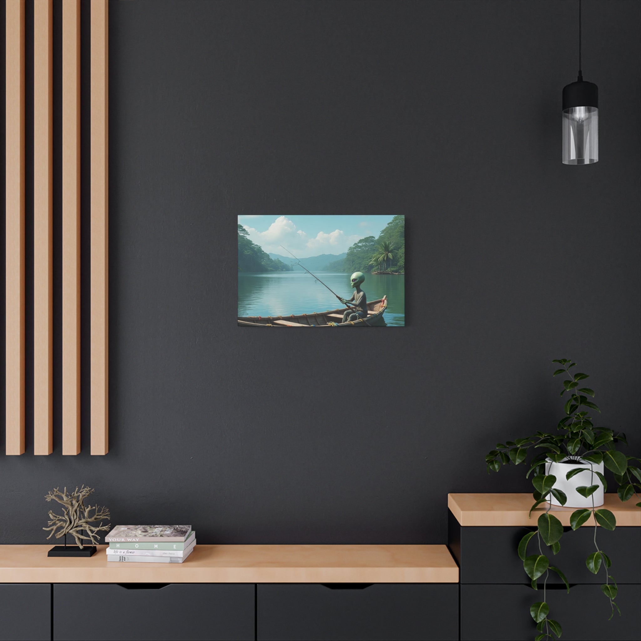 Alien Fishing Canvas Art