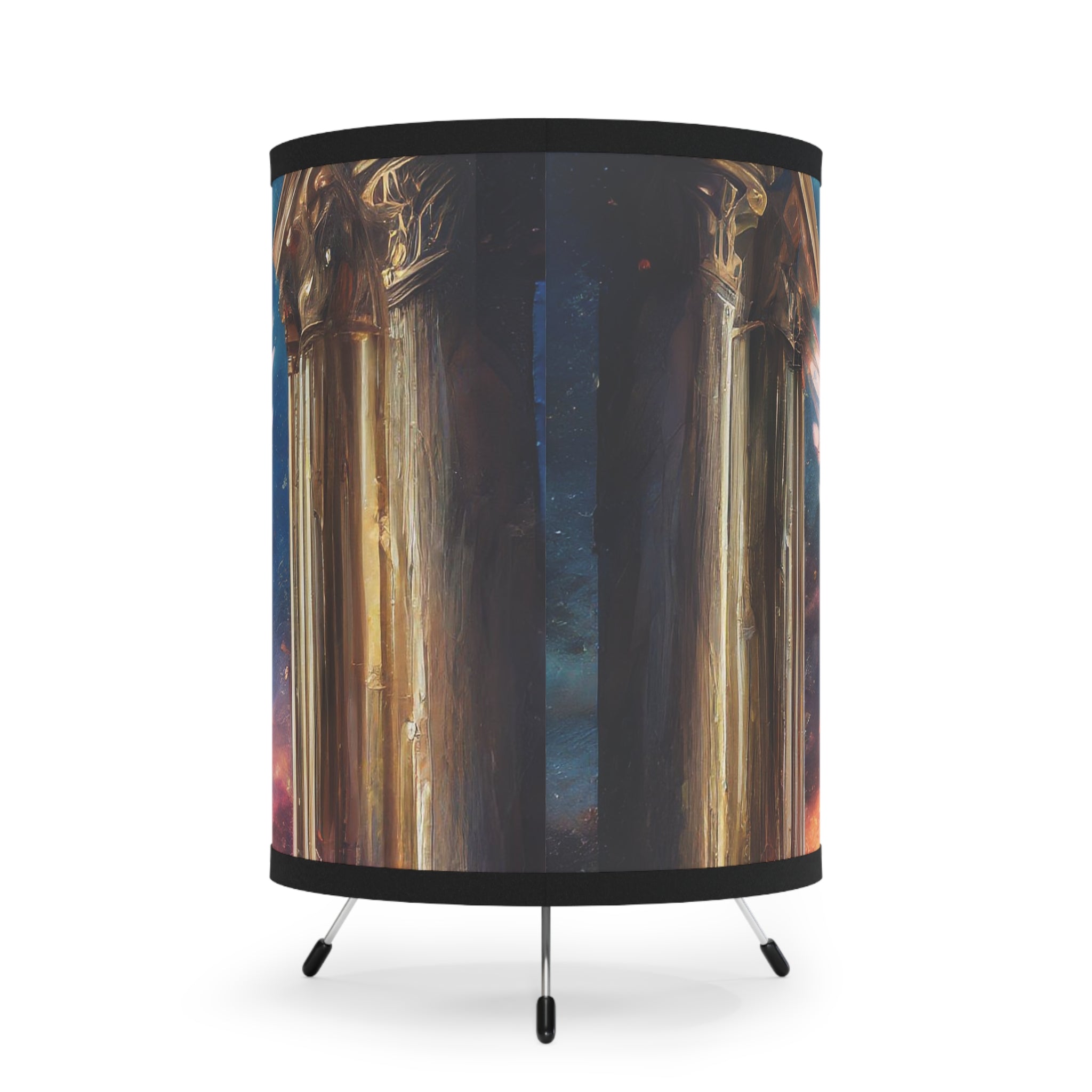 Tripod Lamp with Angel Wings Shade