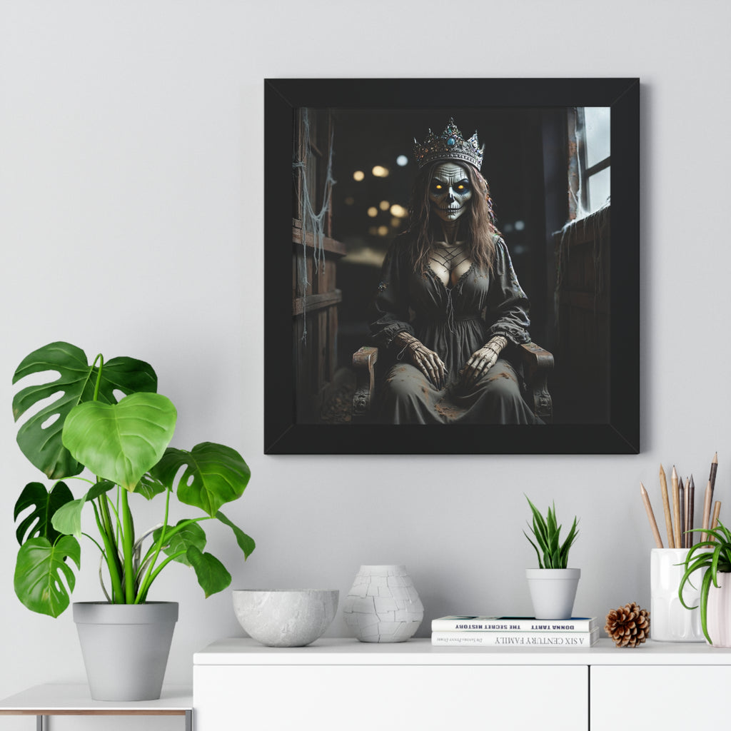 Eerie Framed Vertical Poster - Gothic Decor, Halloween Wall Art, Horror Artwork, Unique Home Decor, Spooky Gift