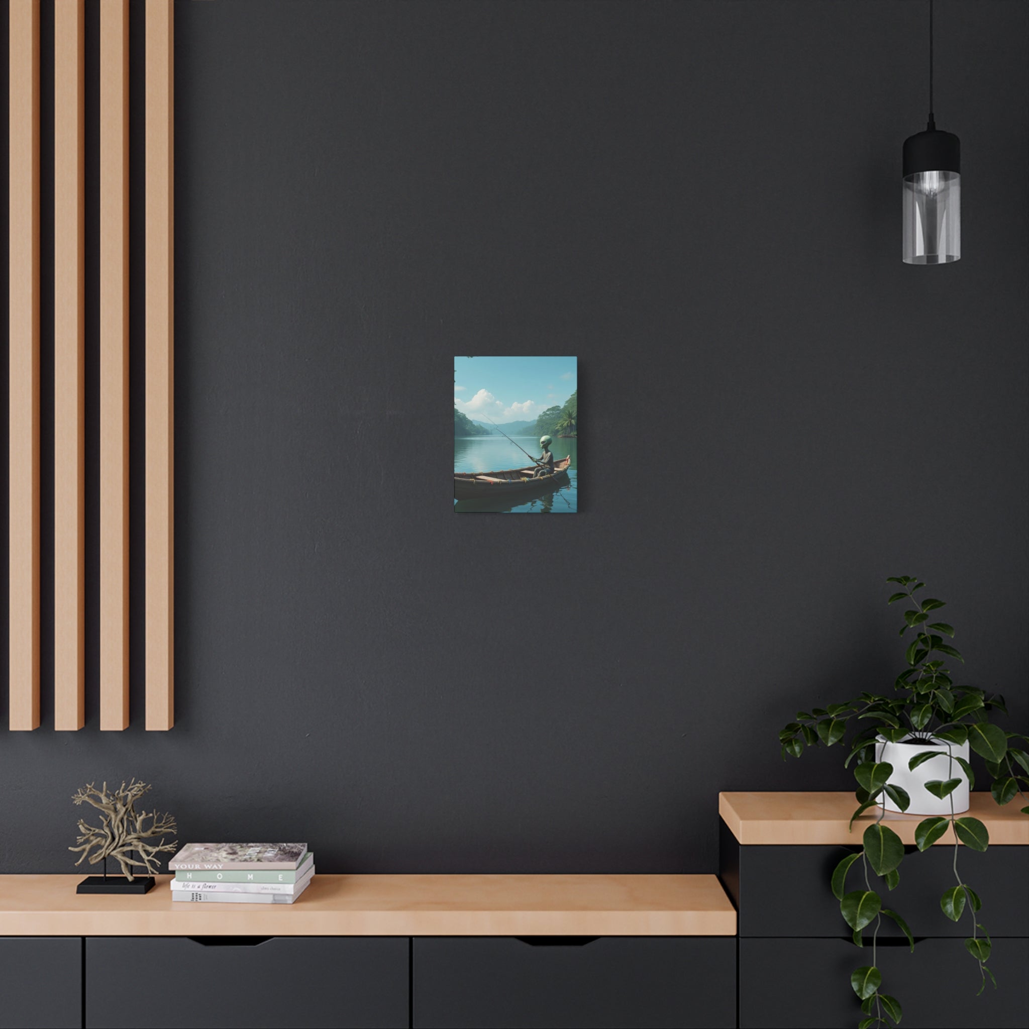 Alien Fishing Canvas Art