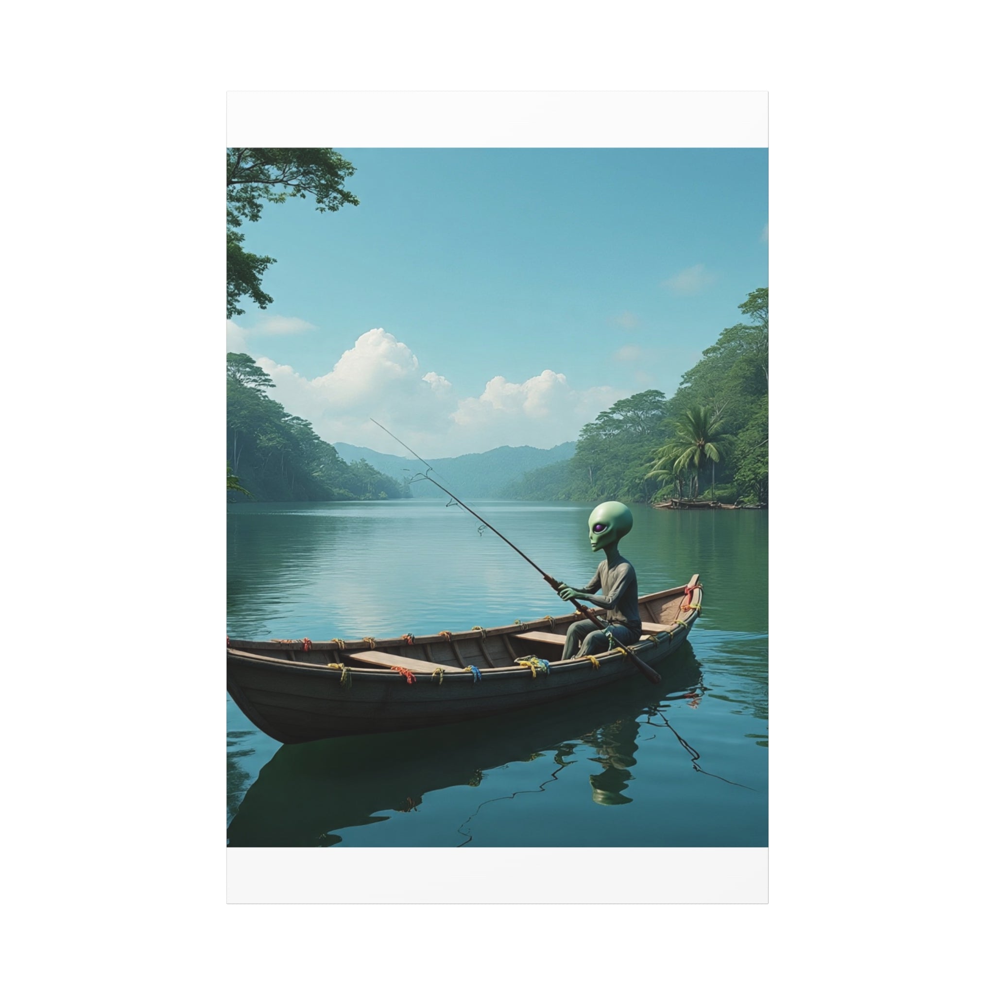Alien Fishing Canvas Art