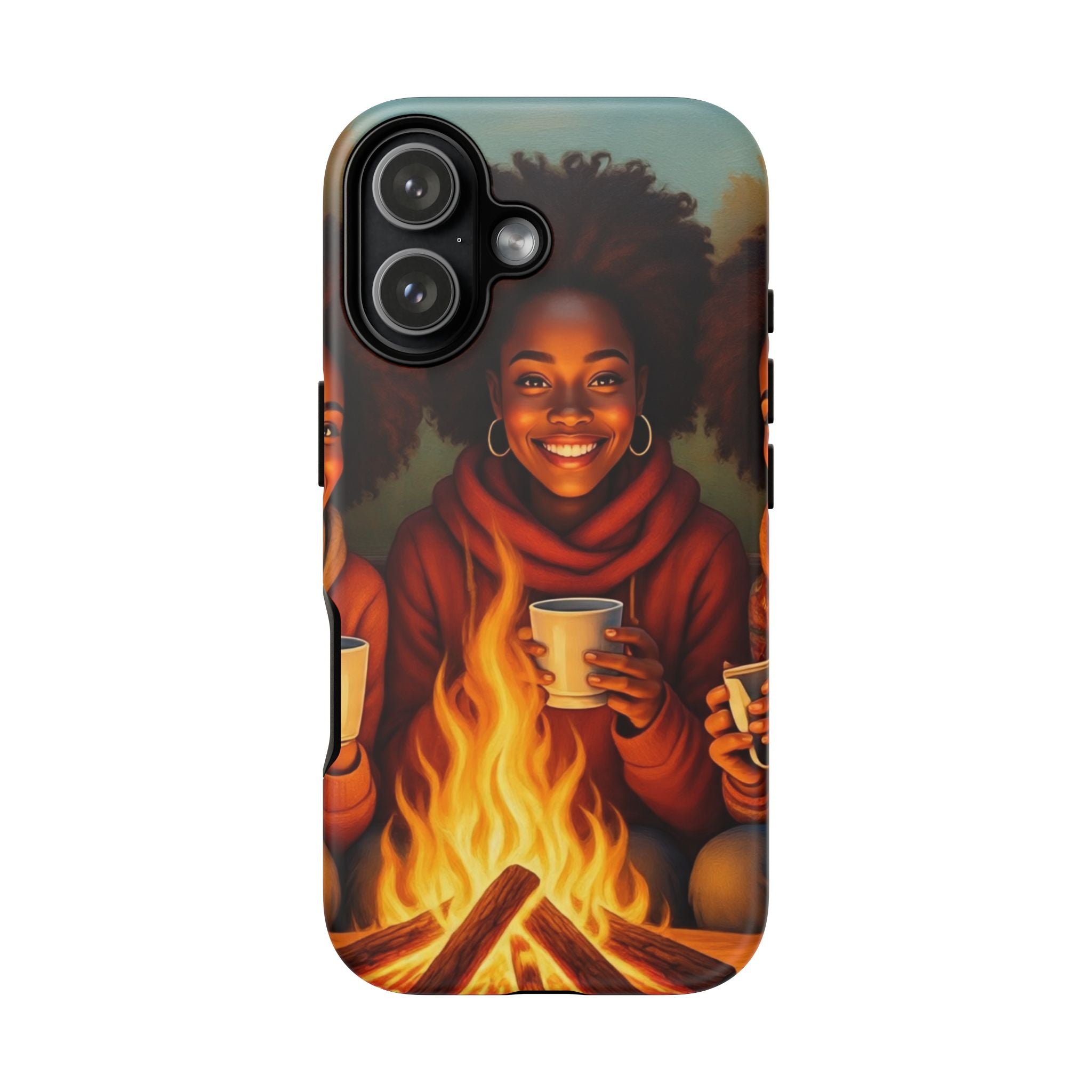 Cozy Phone Case for Campfire Lovers, Tough Cases with Inspirational Design, Perfect Gift for Friends, Birthday Present, Nature Vibe