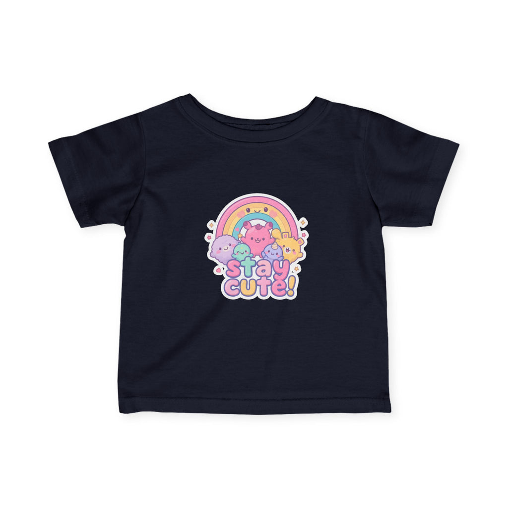 Infant Tee - "Stay Cute" Rainbow Animal Baby Shirt