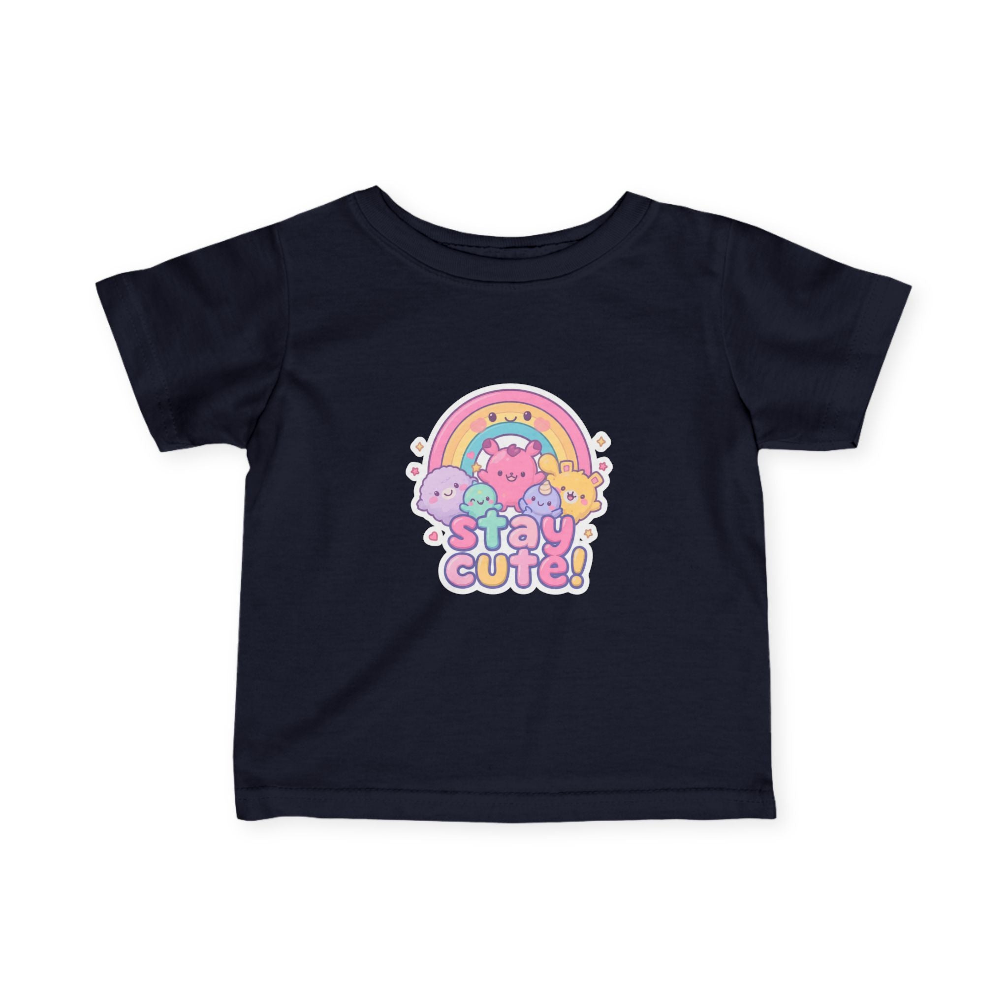 Infant Tee - "Stay Cute" Rainbow Animal Baby Shirt