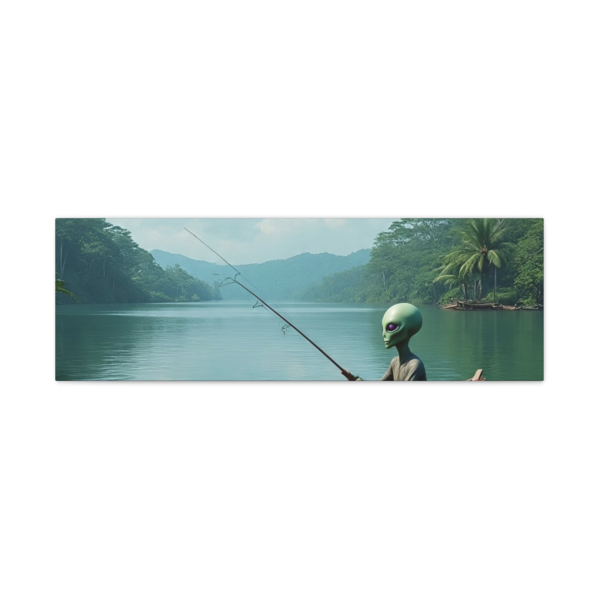 Alien Fishing Canvas Art