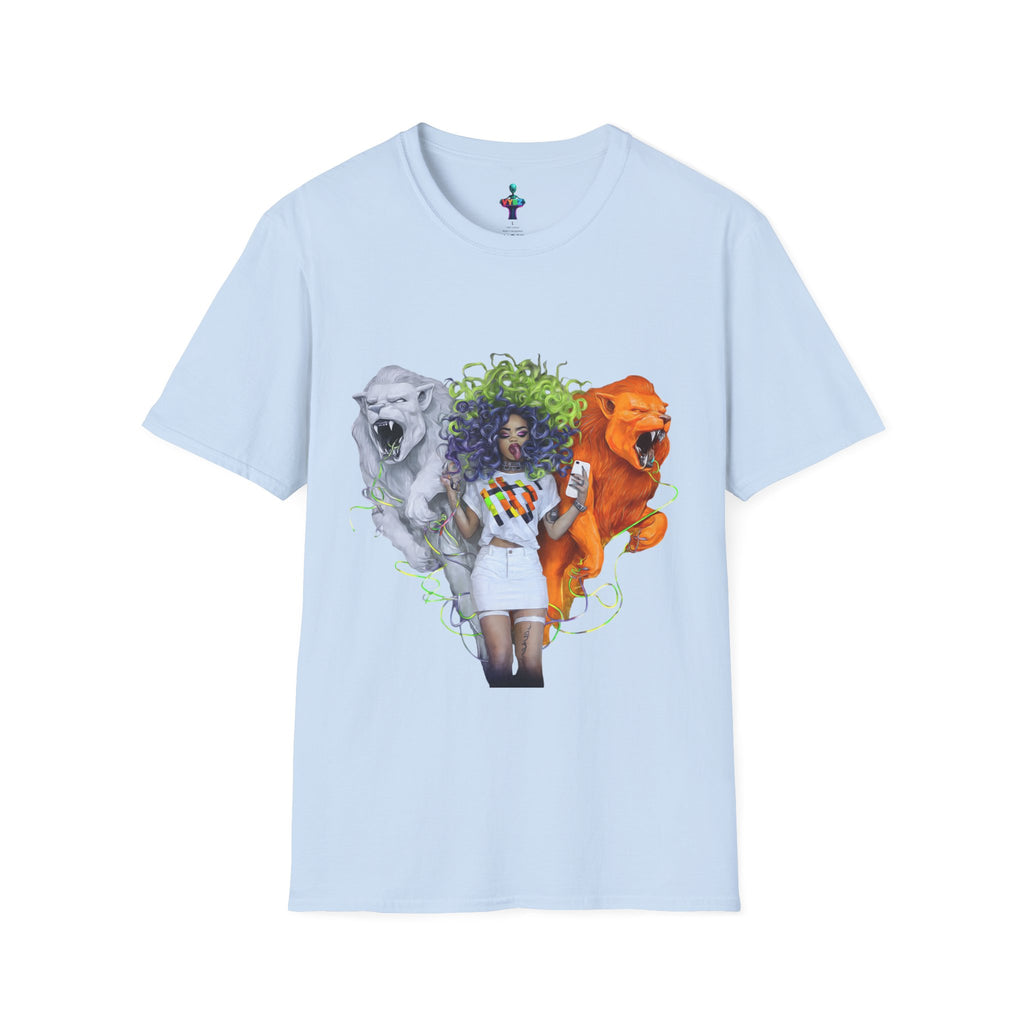 Lion Heart Unisex Softstyle T-Shirt | Trendy Graphic Tee for Animal Lovers, Unique Gift for Birthdays, Casual Wear, Pride Events