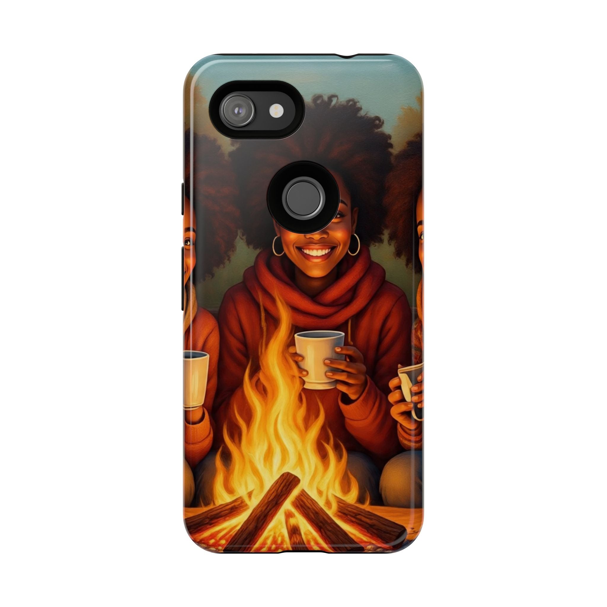 Cozy Phone Case for Campfire Lovers, Tough Cases with Inspirational Design, Perfect Gift for Friends, Birthday Present, Nature Vibe