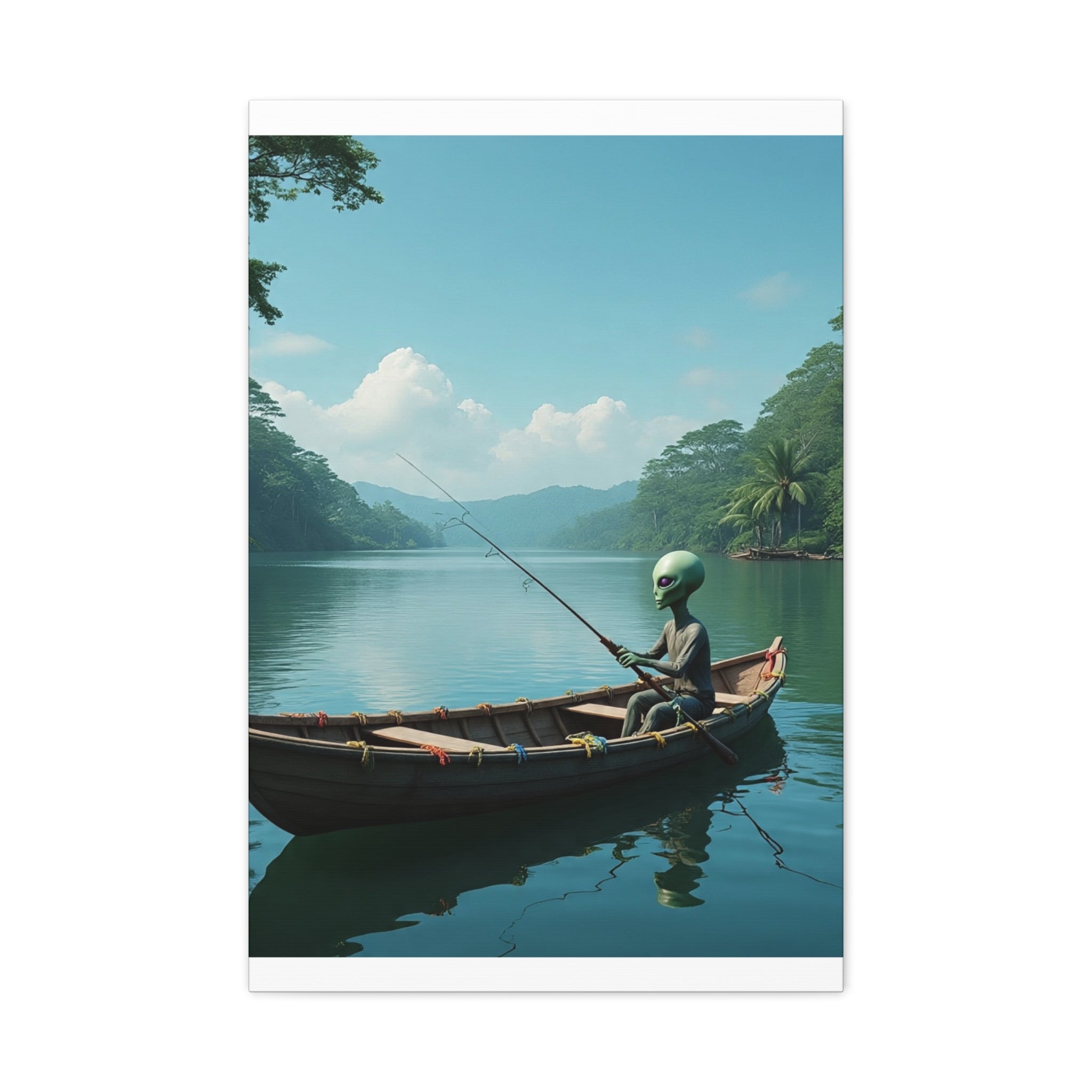 Alien Fishing Canvas Art