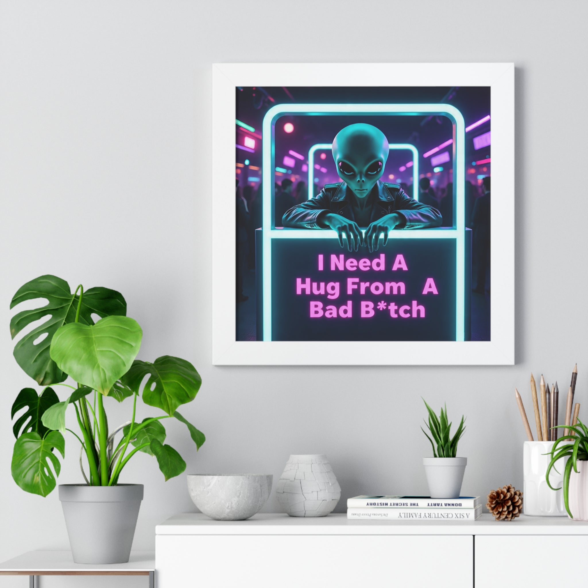Funky Alien Art Print, Framed Vertical Poster for Home Decor, Cool Gift for Sci-Fi Lovers, Quirky Wall Art for Parties, Unique Room [...]
