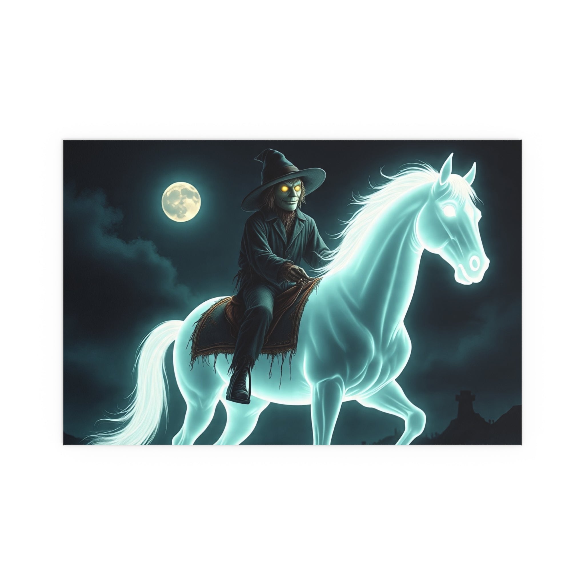 Mystical Wizard Horse Silk Poster, Home Decor, Halloween Art, Wall Art, Gift for Horse Lovers, Indoor and Outdoor Decoration