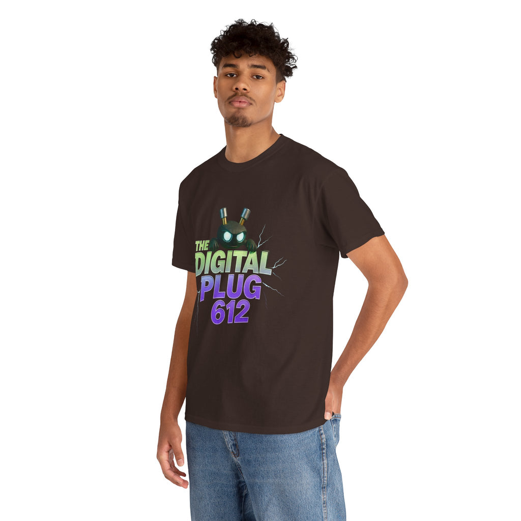 The Digital Plug 612 Tee — Retro Neon Tech Graphic T-Shirt