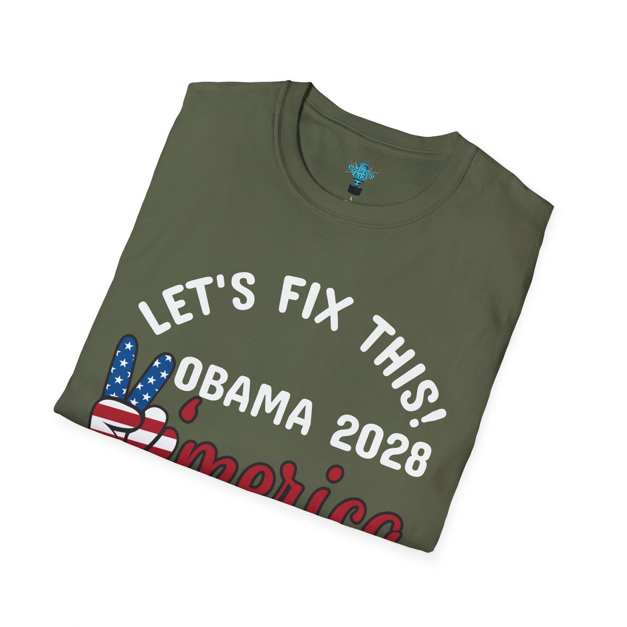 VYBZ Obama 2028 Unisex Softstyle T-Shirt, Casual Wear, Political Statement Tee, Gift for Activists, Election Merchandise