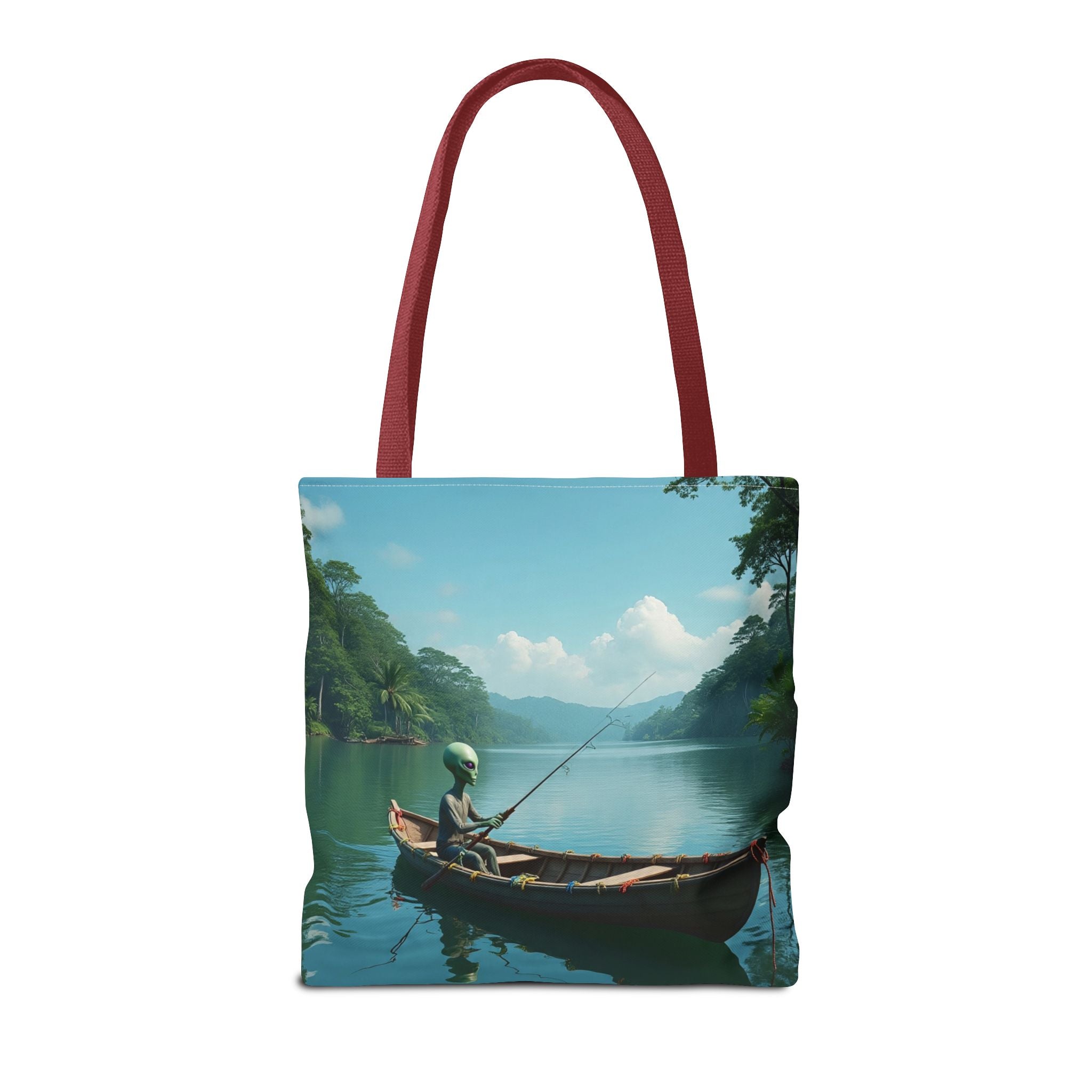 VYBZ Serene Alien Fishing Scenic Tote Bag