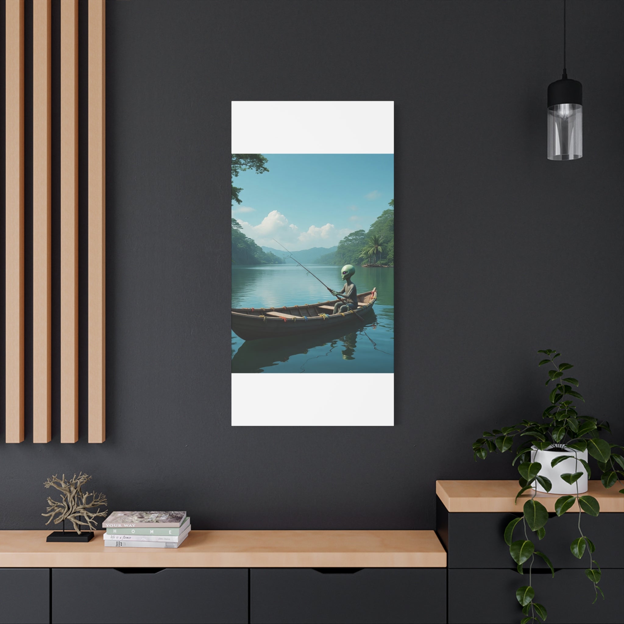 Alien Fishing Canvas Art