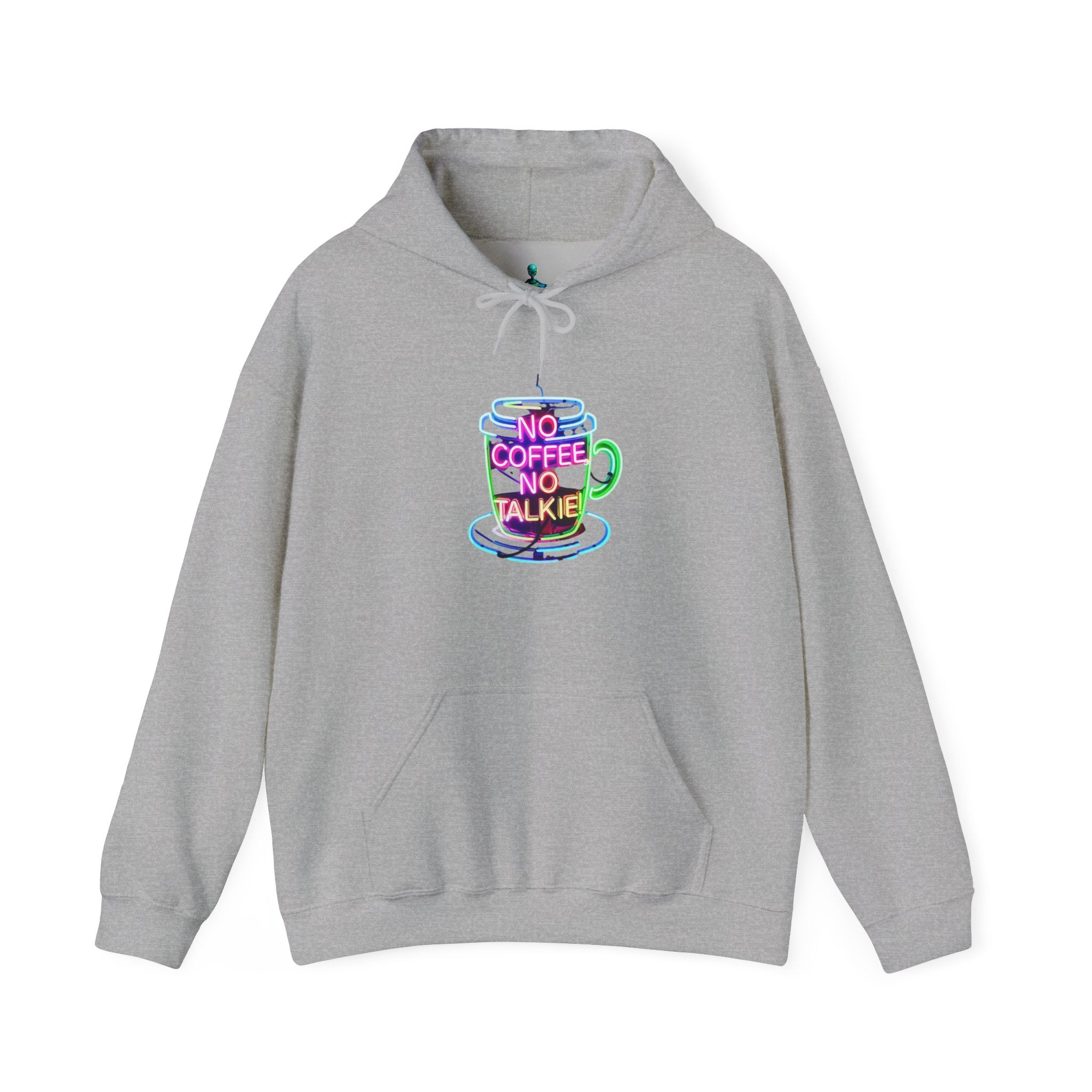 Hoodie - "No Coffee No Talkie" Colorful Coffee Cup Hoodie