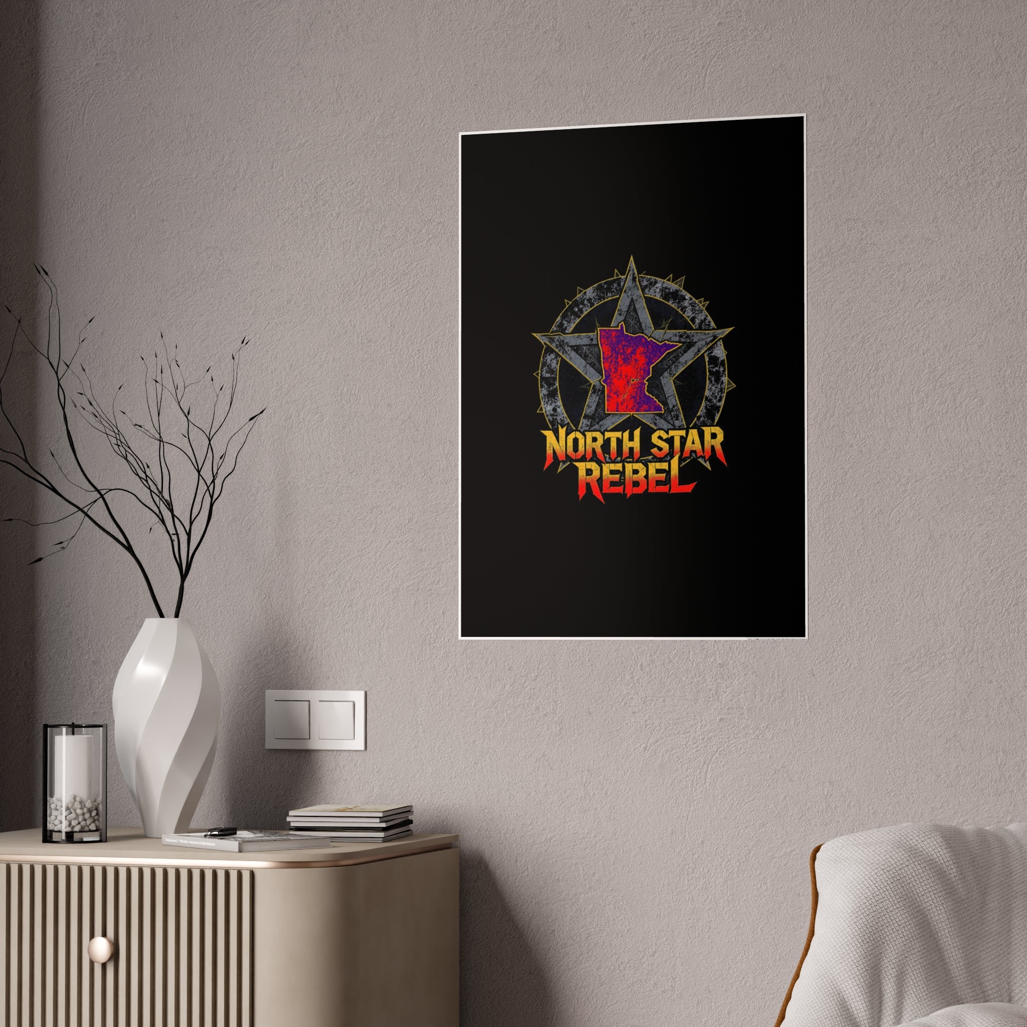 North Star Rebel Gloss Poster — Retro Punk Wall Art