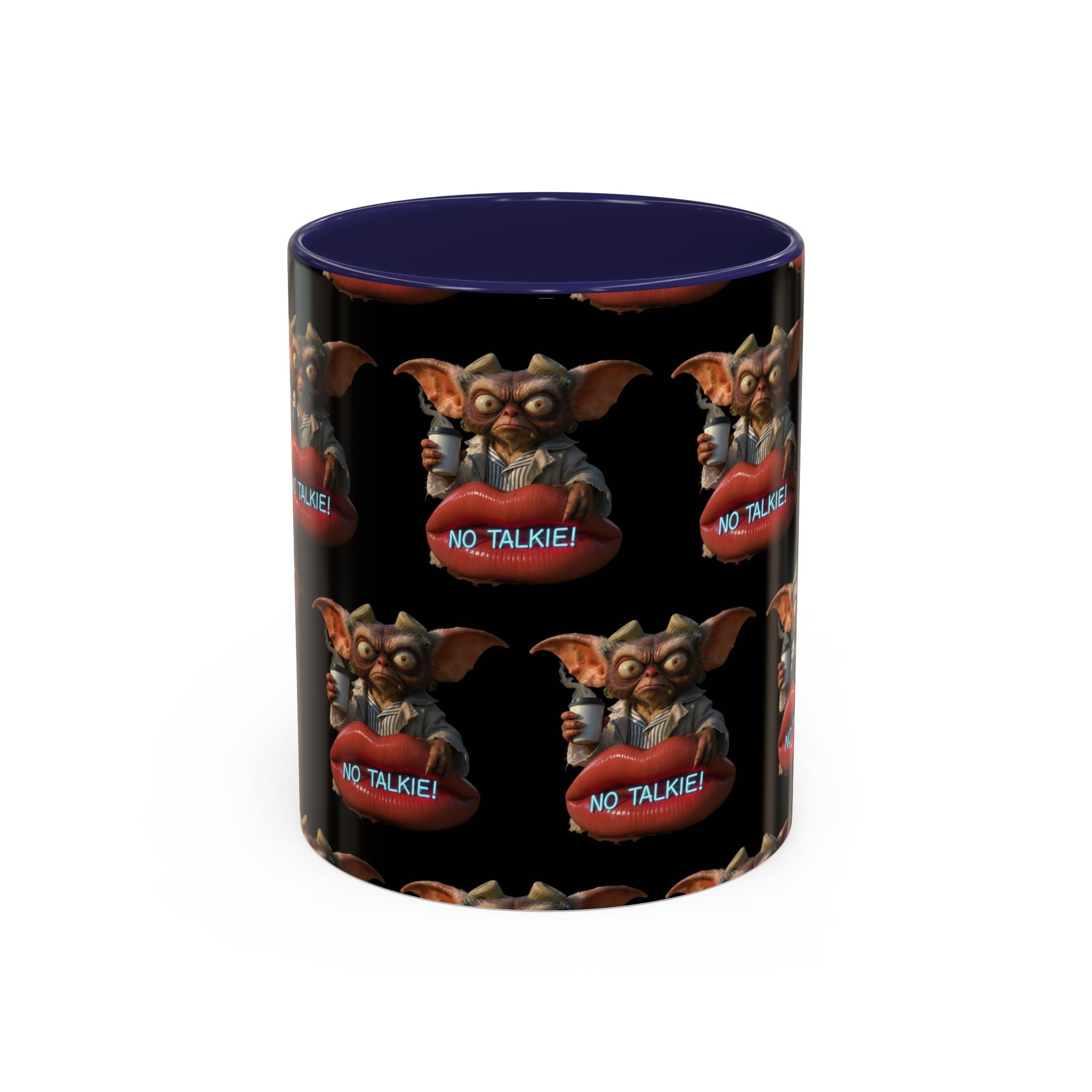 No Talkie Coffee Mug — Funny Grumpy Creature Accent Mug (11/15oz)