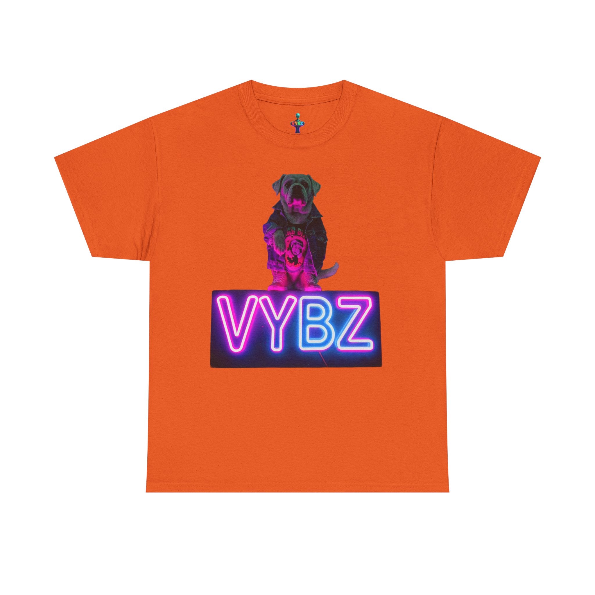Neon Dog VYBZ Tee, Unisex Heavy Cotton T-Shirt, Casual Wear, Pet Lovers Gift, Streetwear Style, Dog Lover Apparel