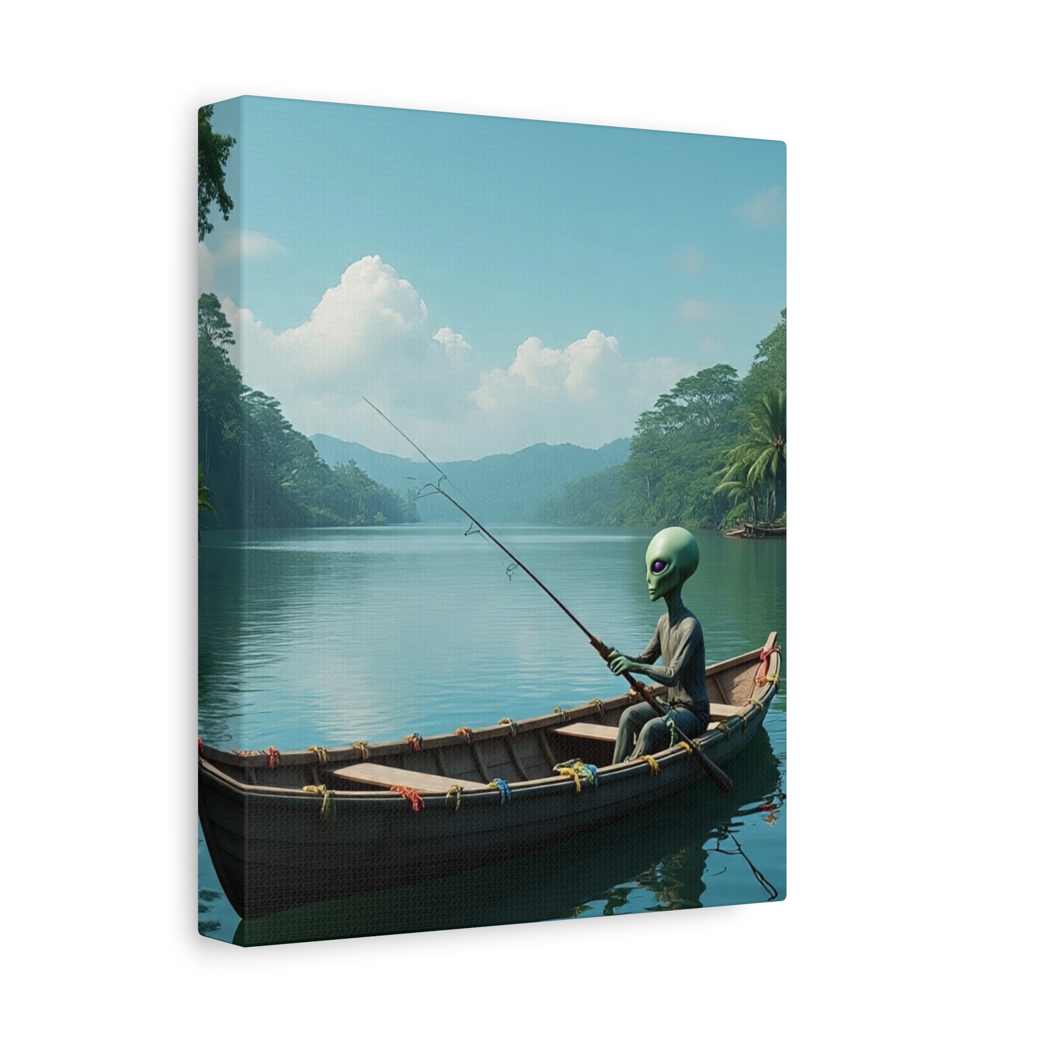 Alien Fishing Canvas Art