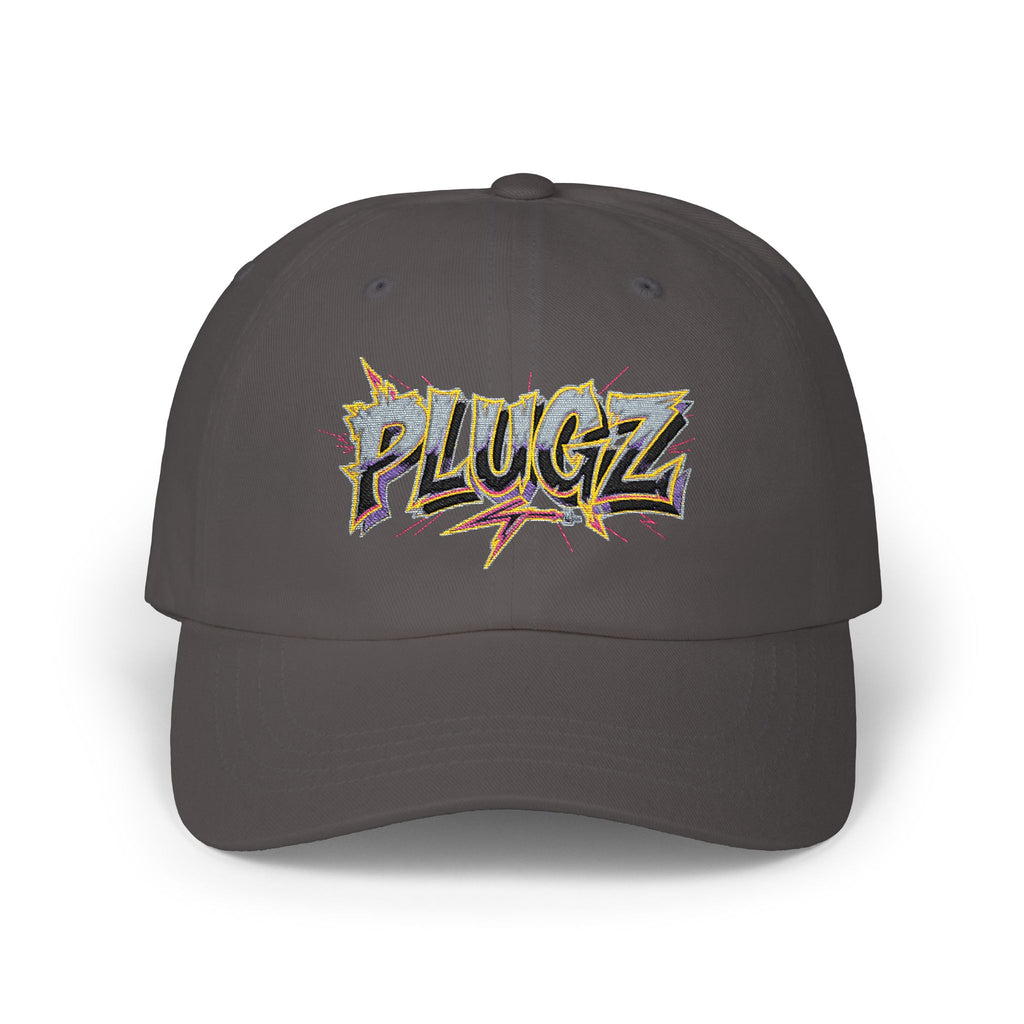 Dad Cap — 'PLUGZ' Street Art Embroidered Baseball Hat