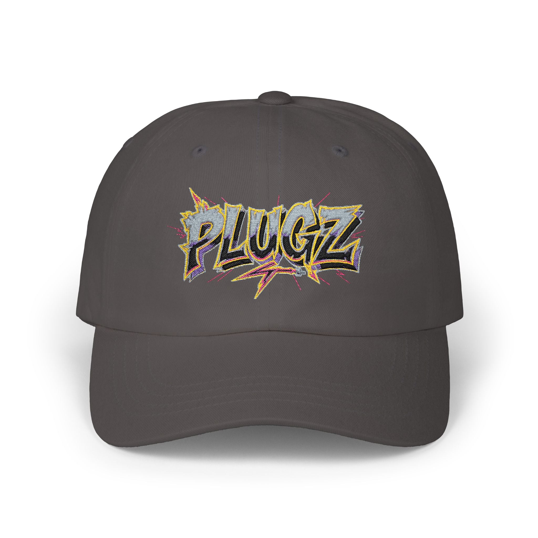 Dad Cap — 'PLUGZ' Street Art Embroidered Baseball Hat