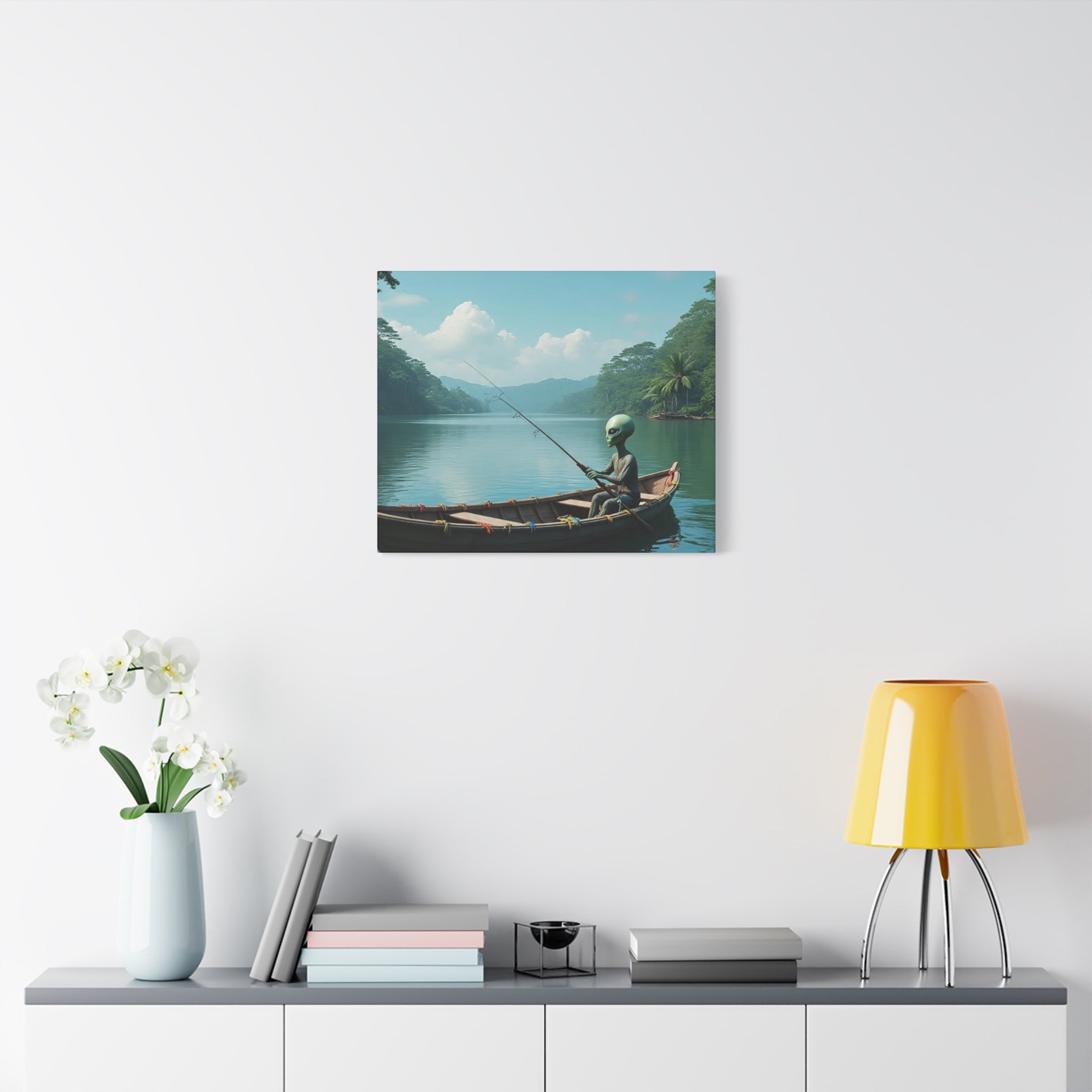 Alien Fishing Canvas Art
