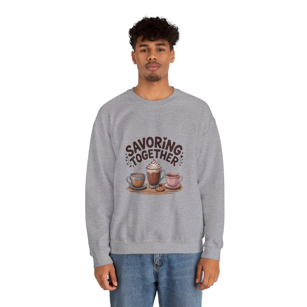 Savoring Together Crewneck Sweatshirt | cocoa sweatshirt, coffee lover crew