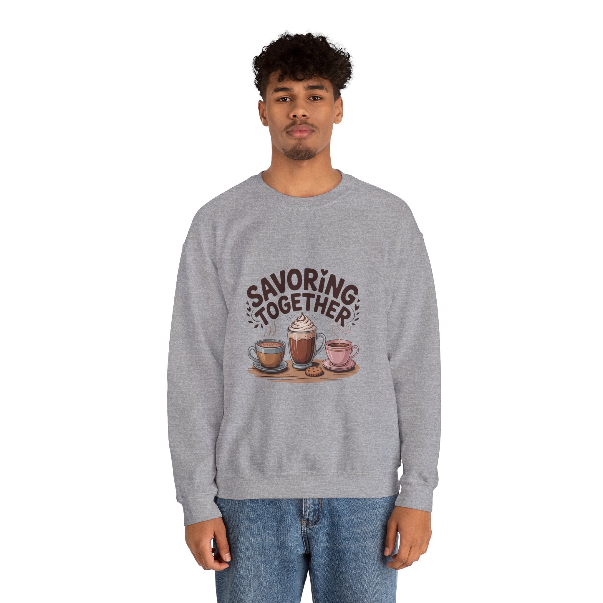 Savoring Together Crewneck Sweatshirt | cocoa sweatshirt, coffee lover crew