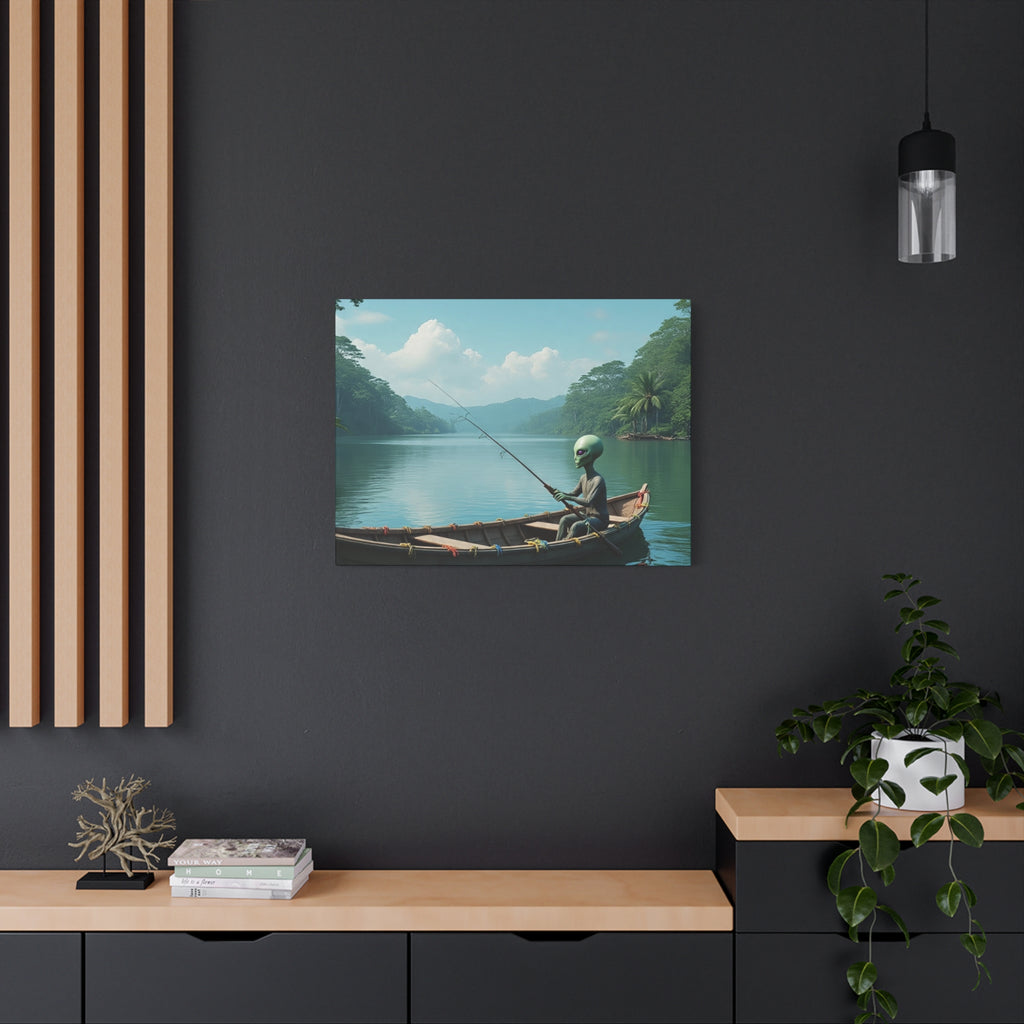 Alien Fishing Canvas Art
