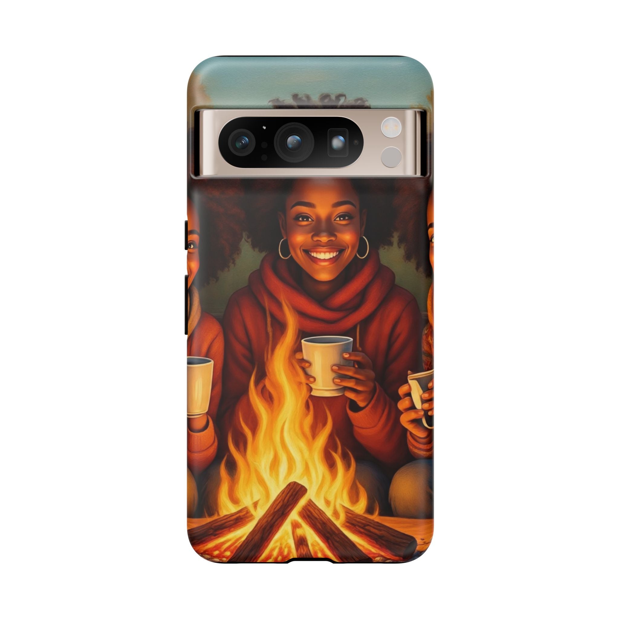 Cozy Phone Case for Campfire Lovers, Tough Cases with Inspirational Design, Perfect Gift for Friends, Birthday Present, Nature Vibe