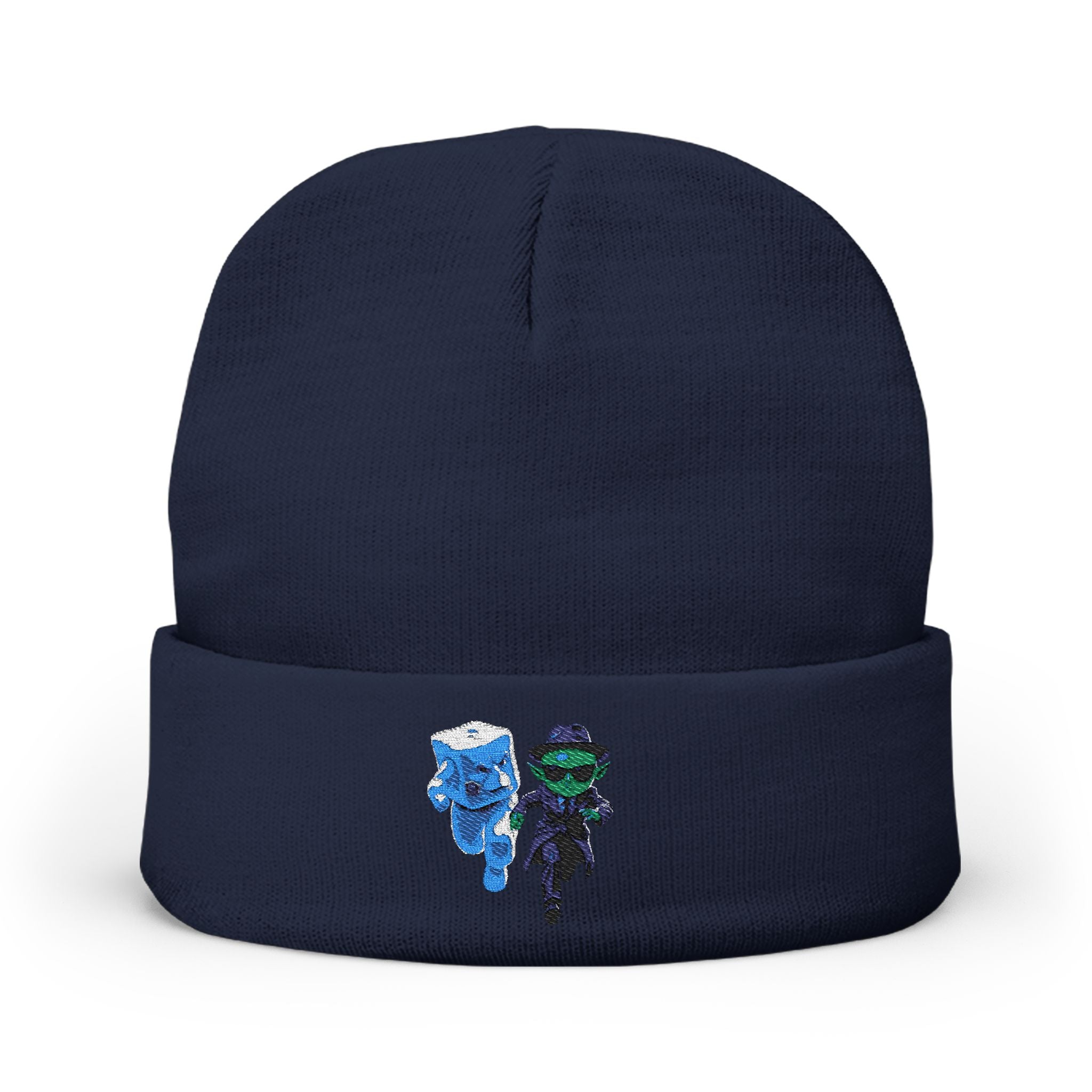 Alien Ice Knit Beanie, Embroidered Winter Hat
