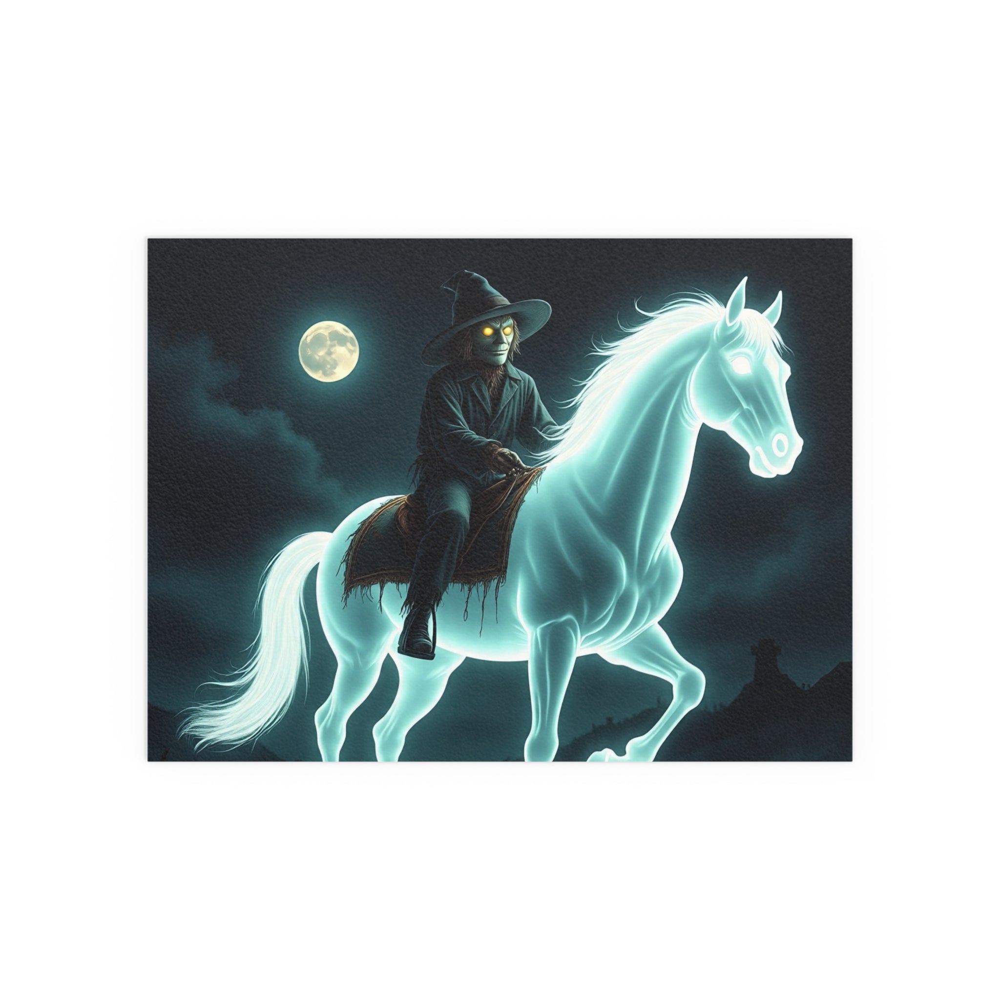 Mystical Wizard Horse Silk Poster, Home Decor, Halloween Art, Wall Art, Gift for Horse Lovers, Indoor and Outdoor Decoration