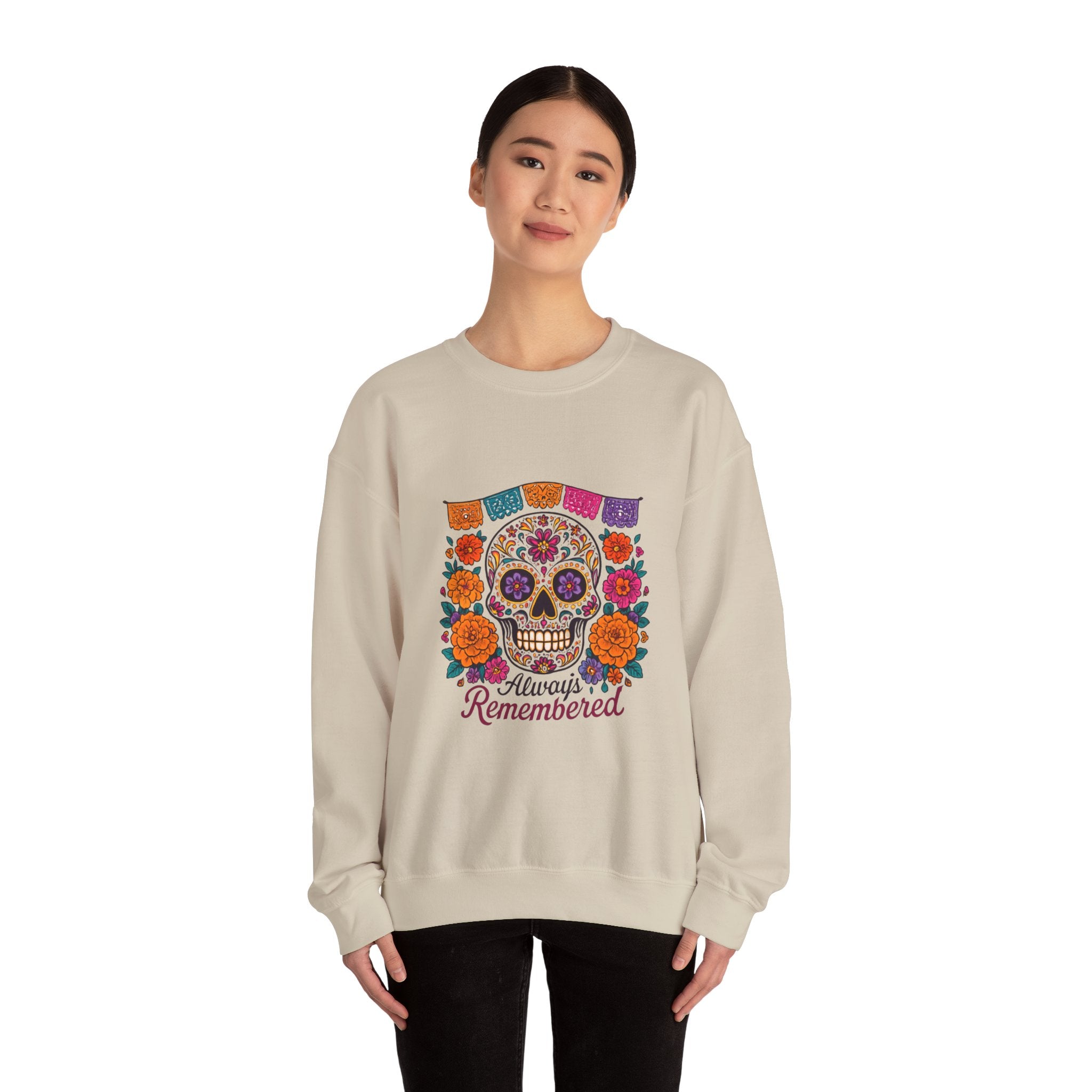 Sugar-skull Crewneck Sweatshirt - Dia de los Muertos Design