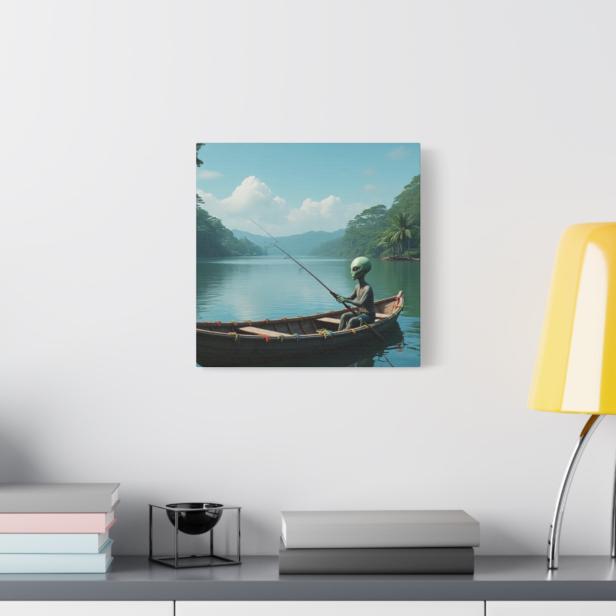 Alien Fishing Canvas Art
