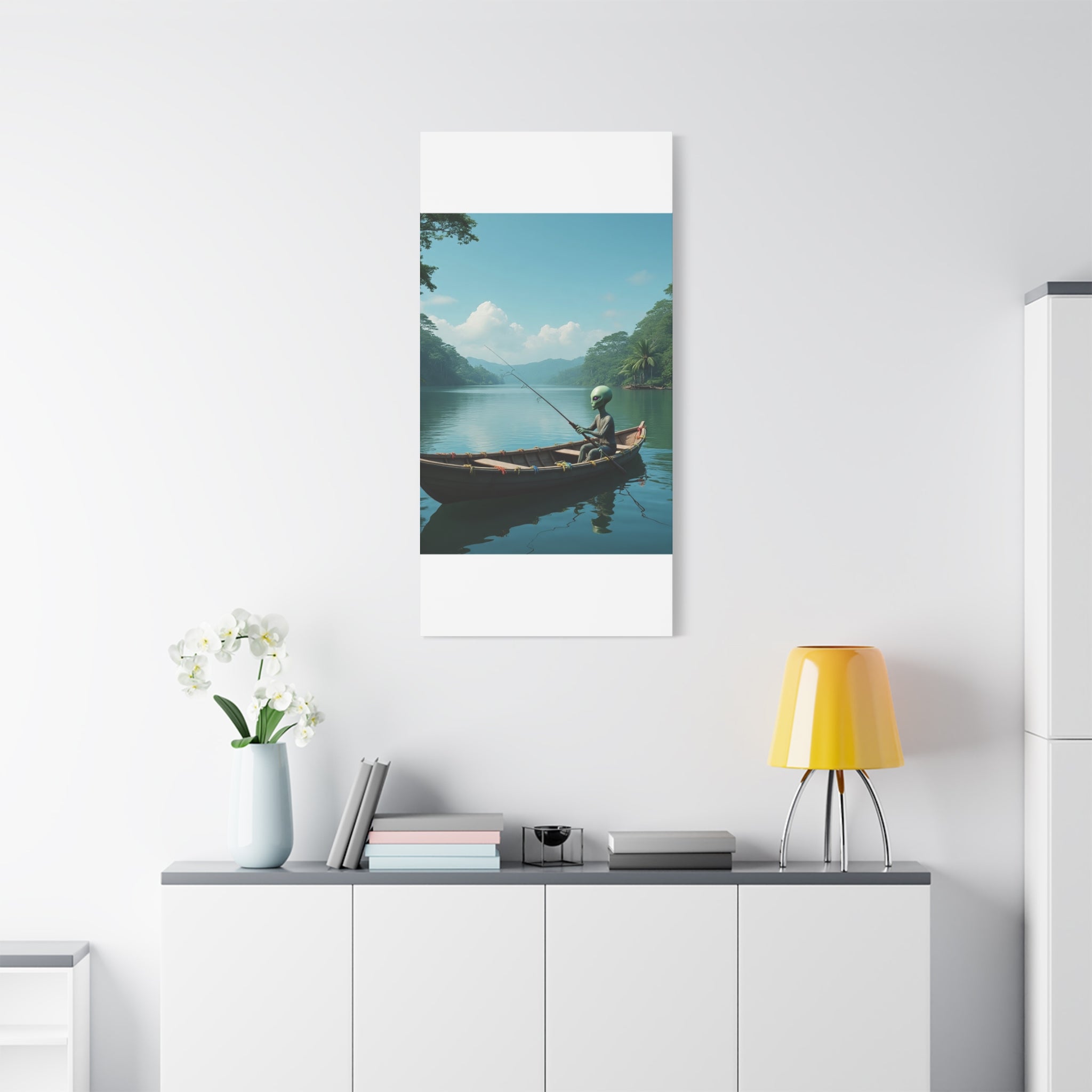 Alien Fishing Canvas Art
