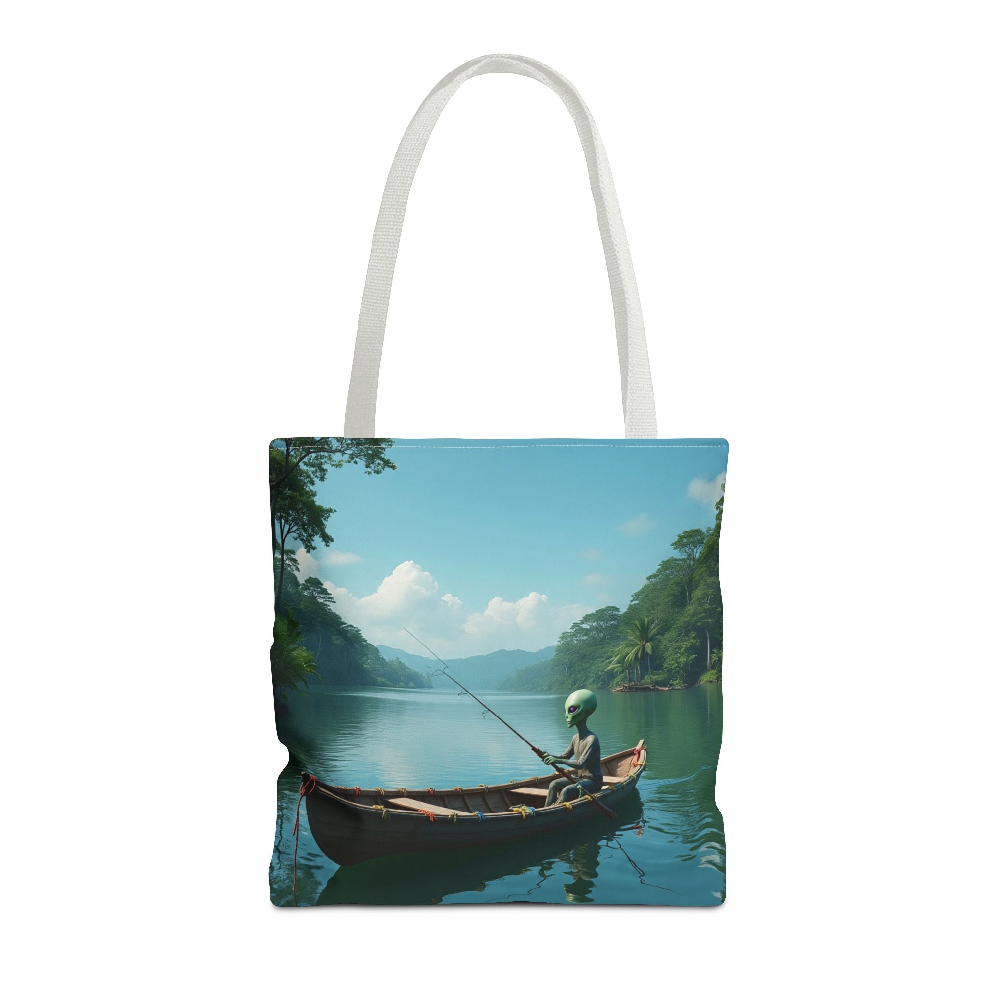 VYBZ Serene Alien Fishing Scenic Tote Bag