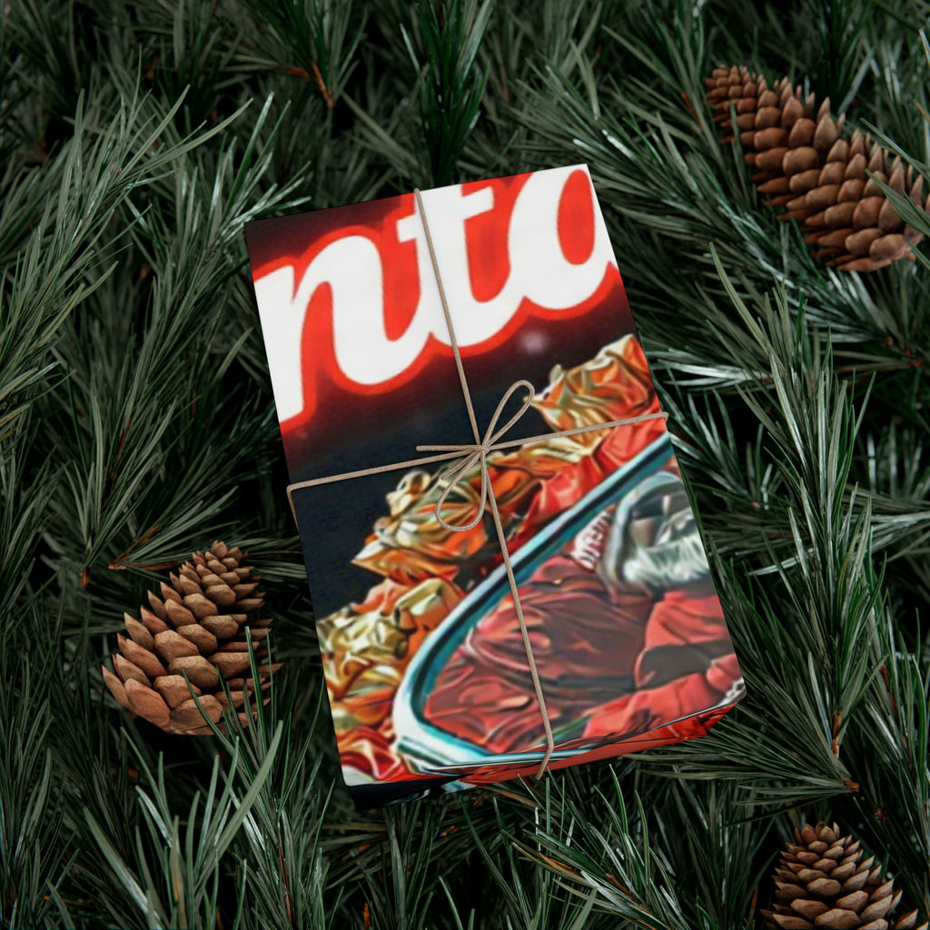 Vintage Santa's Bag Gift Wrap Papers, Holiday Wrapping Paper, Christmas Gift Wrap, Festive Gift Wrap, Retro Santa Paper