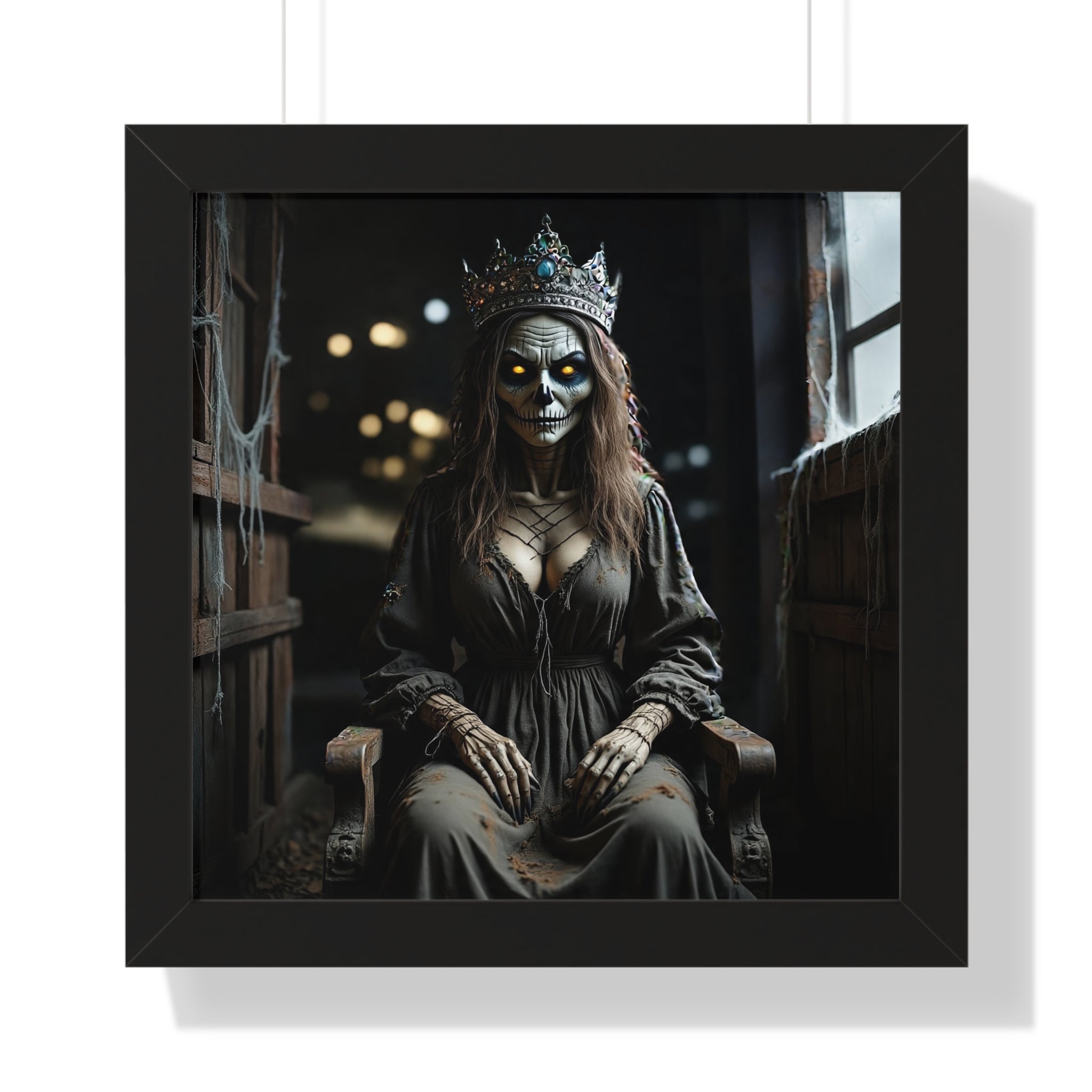 Eerie Framed Vertical Poster - Gothic Decor, Halloween Wall Art, Horror Artwork, Unique Home Decor, Spooky Gift