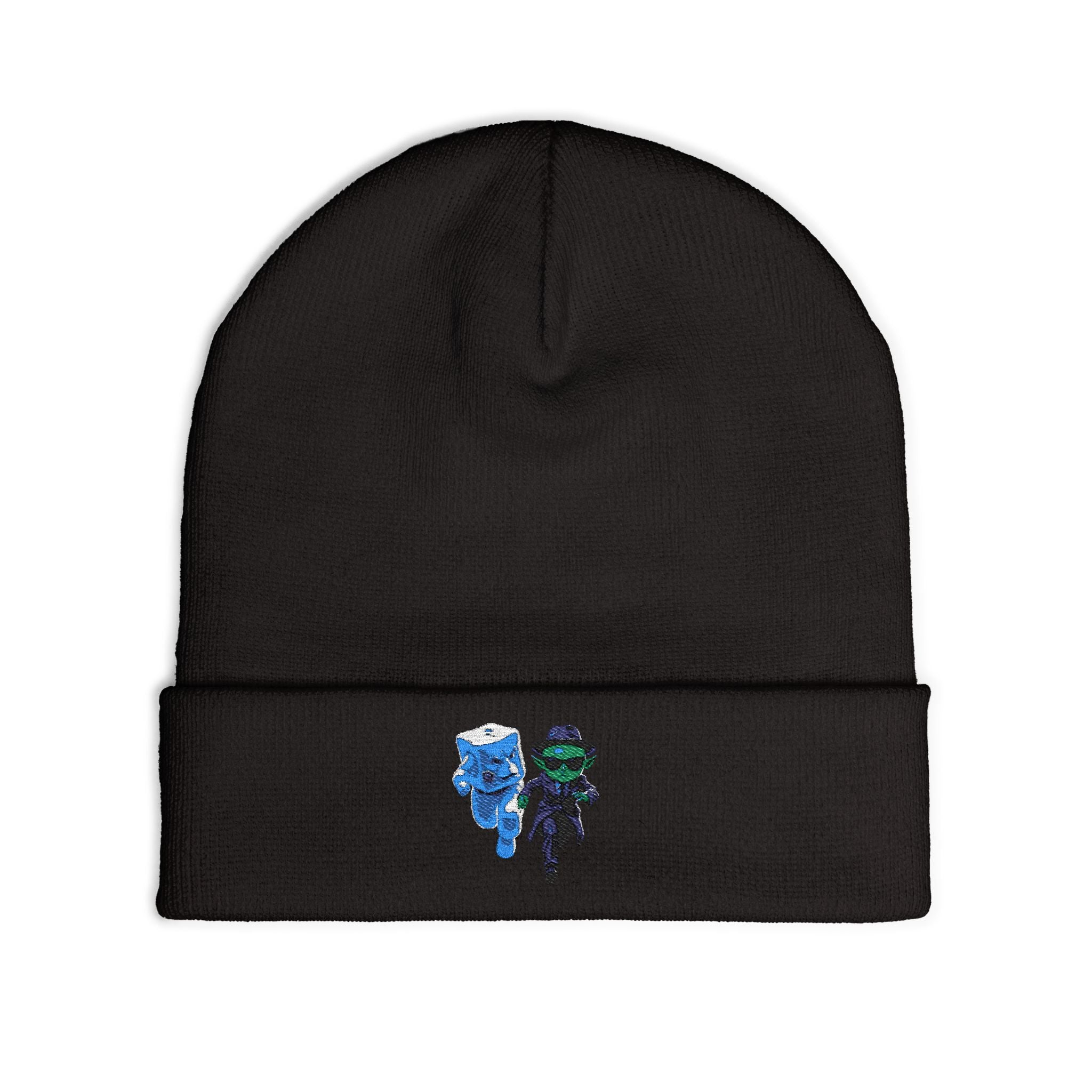 Alien Ice Knit Beanie, Embroidered Winter Hat