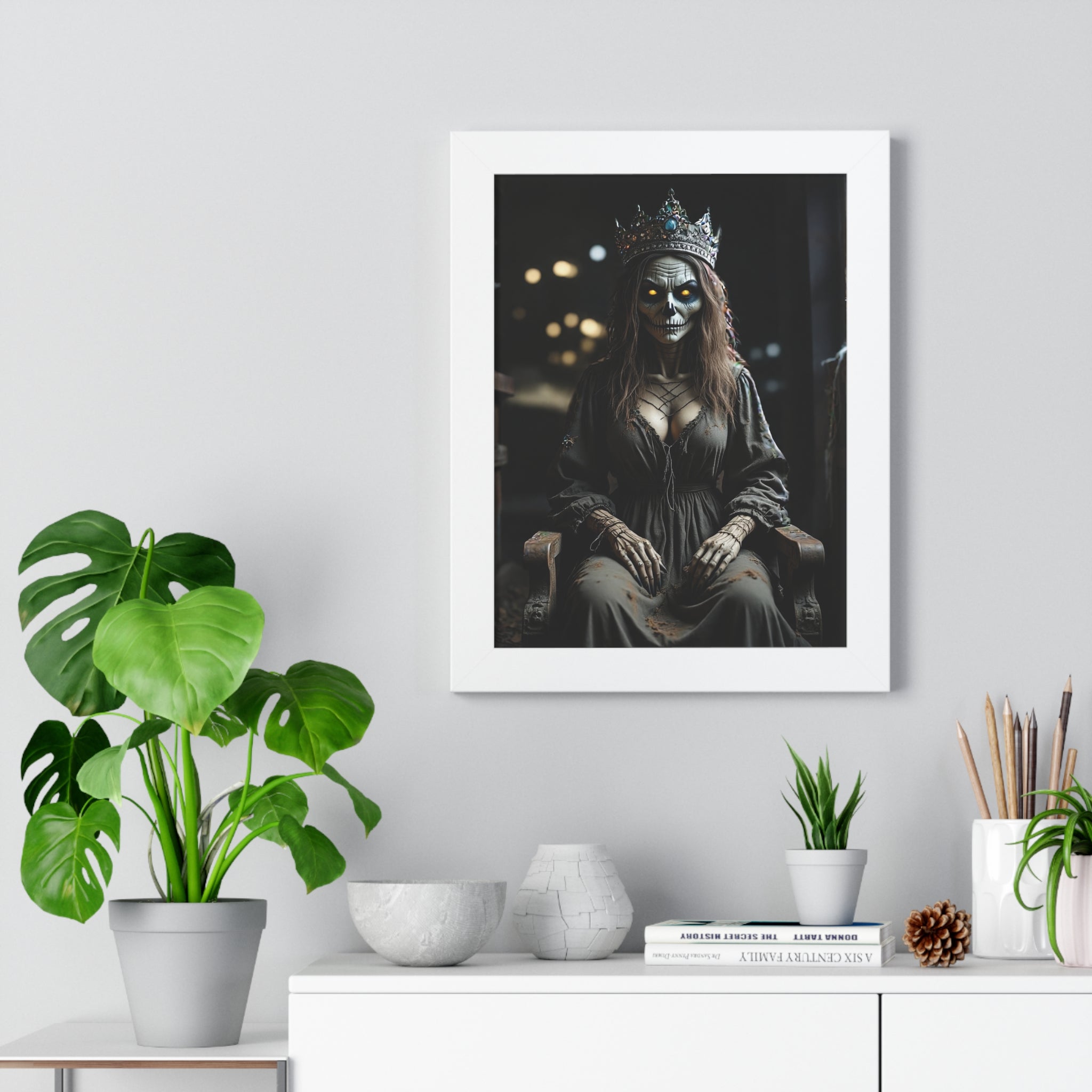Eerie Framed Vertical Poster - Gothic Decor, Halloween Wall Art, Horror Artwork, Unique Home Decor, Spooky Gift