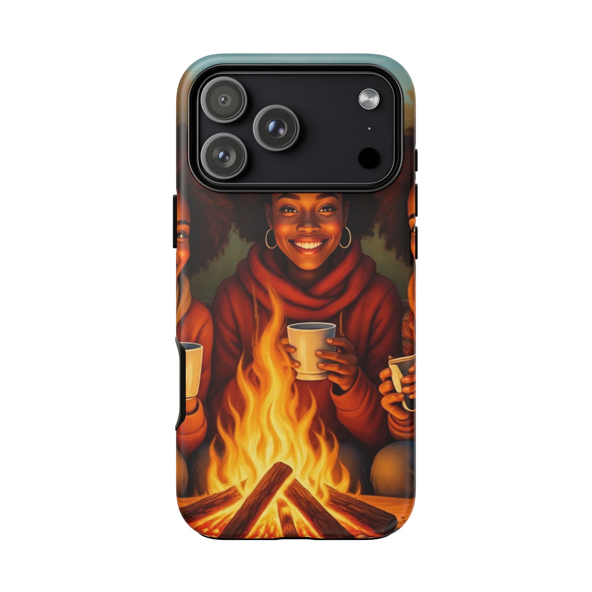 Cozy Phone Case for Campfire Lovers, Tough Cases with Inspirational Design, Perfect Gift for Friends, Birthday Present, Nature Vibe