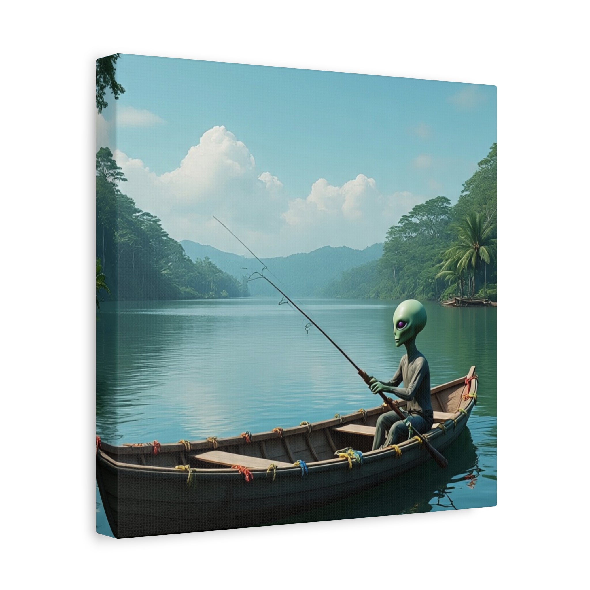 Alien Fishing Canvas Art