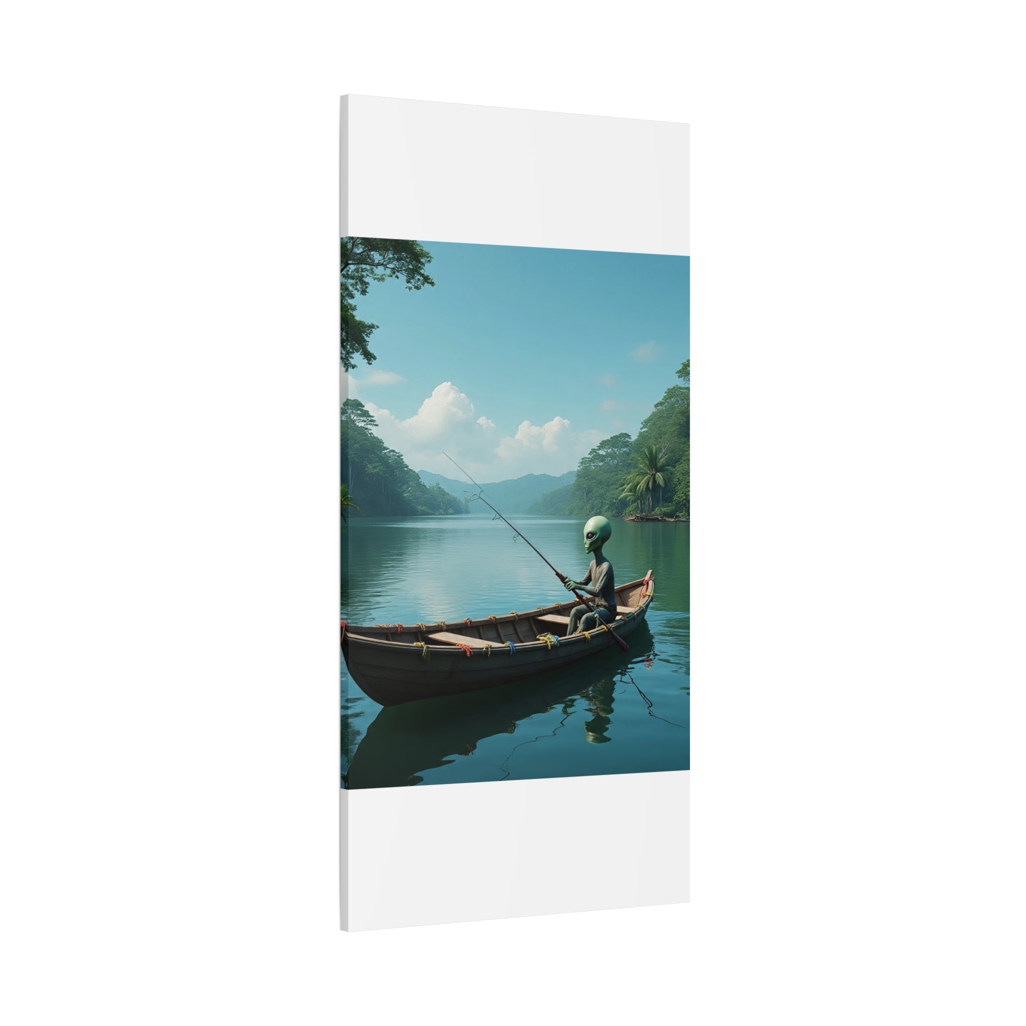 Alien Fishing Canvas Art